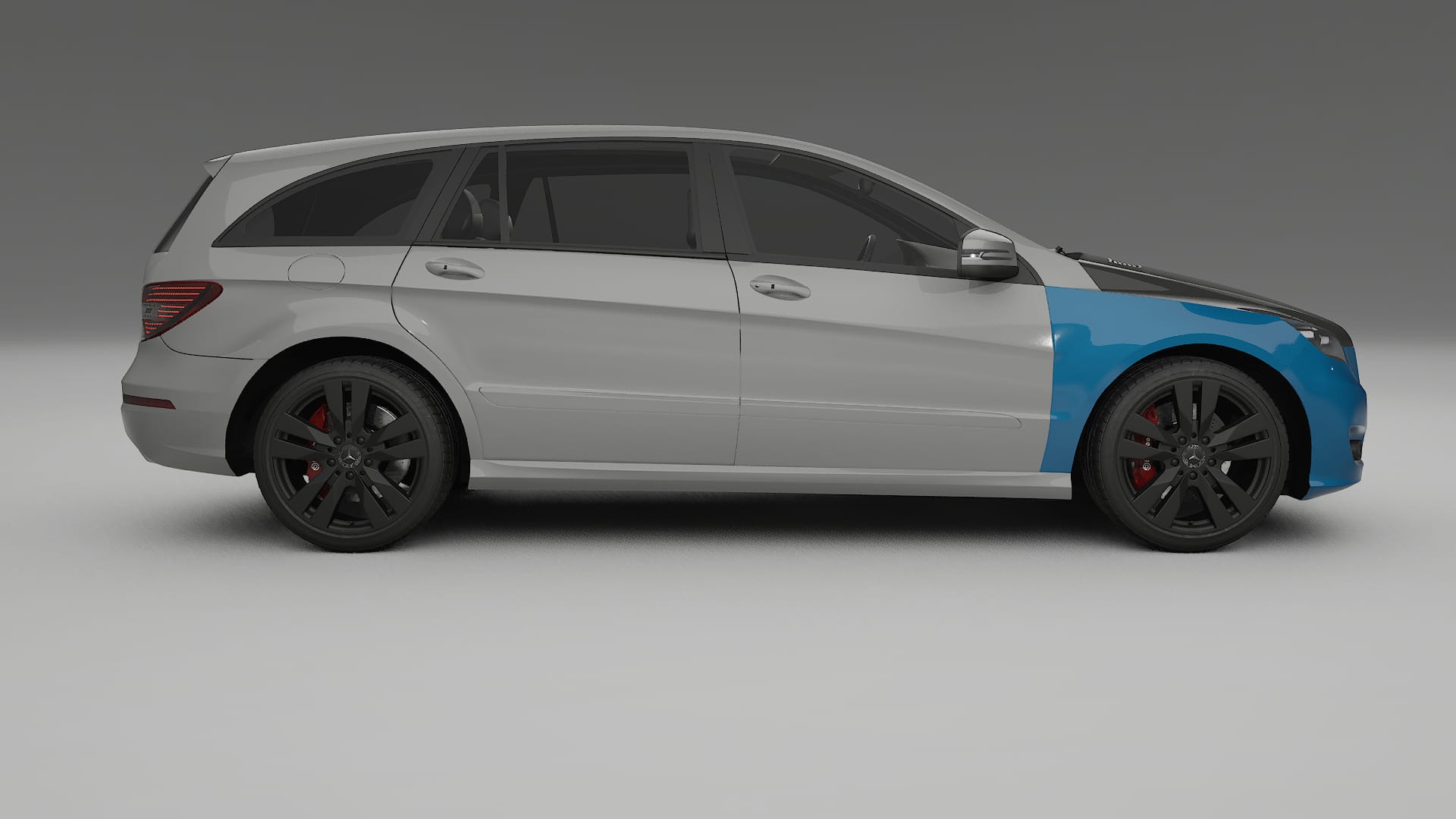 Mercedes R-class W251 facelift PPF Fólie na auto | CrystalGuard Přední kit s karbonovou kapotou