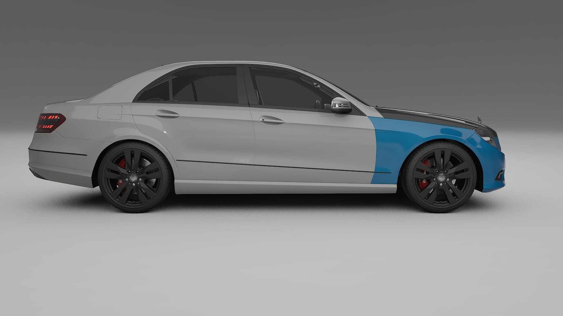 Mercedes E-class sedan W212 Prefacelift PPF Fólie na auto | CrystalGuard Přední kit s karbonovou kapotou