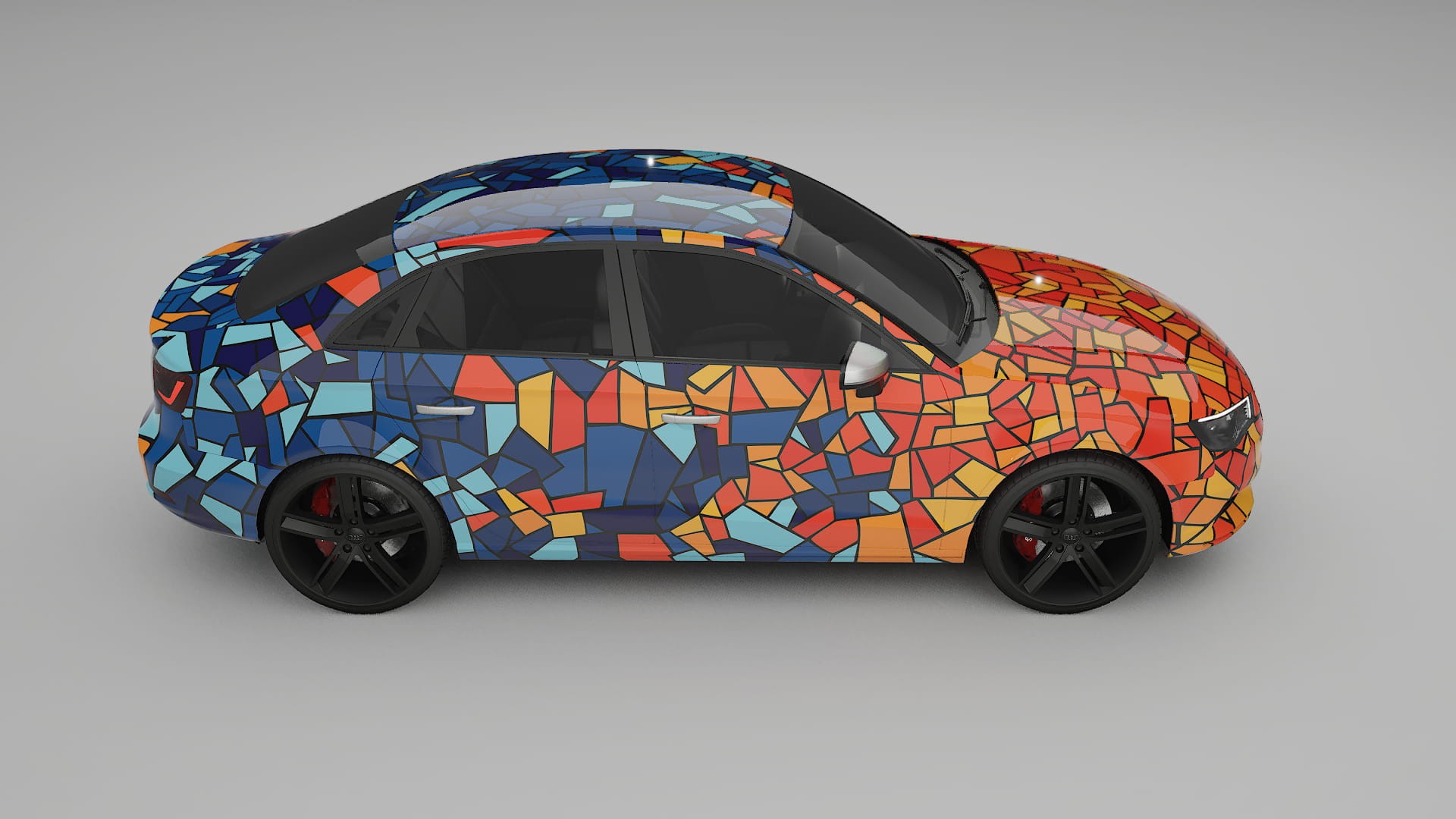 Audi A3 8V sedan prefacelift BARCELONA – Designový Wrap PPF Fólie na auto - tisknutelný polyuretan