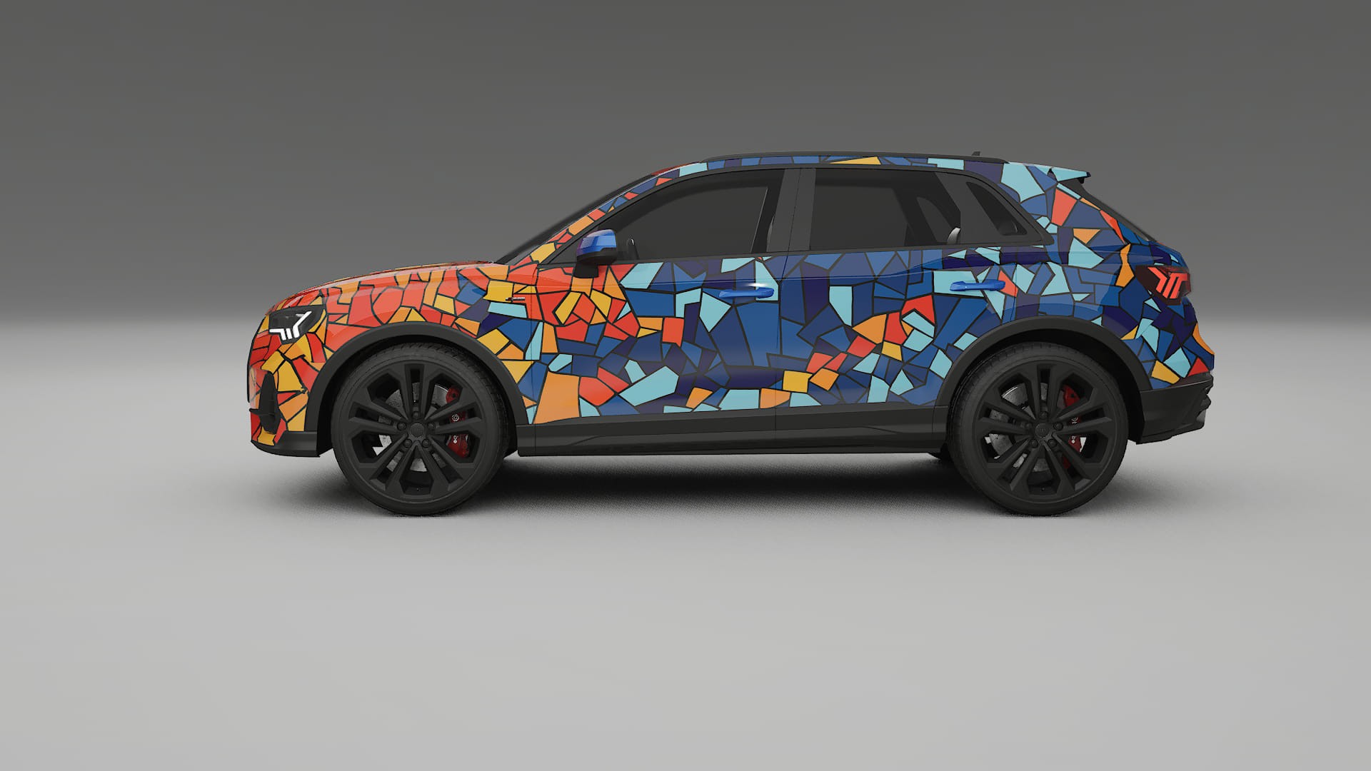 Audi Q3 S-Line F3 BARCELONA – Designový Wrap PPF Fólie na auto - tisknutelný polyuretan