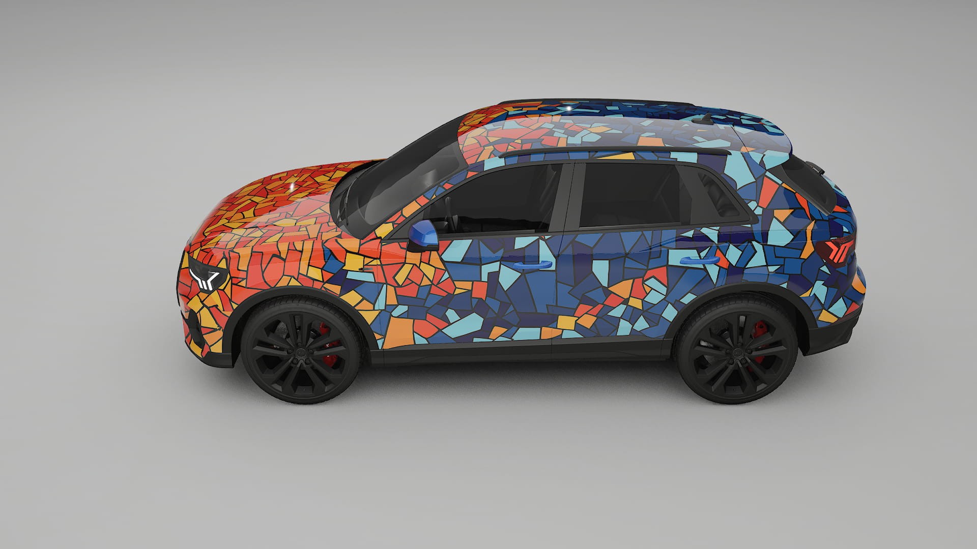 Audi Q3 S-Line F3 BARCELONA – Designový Wrap PPF Fólie na auto - tisknutelný polyuretan