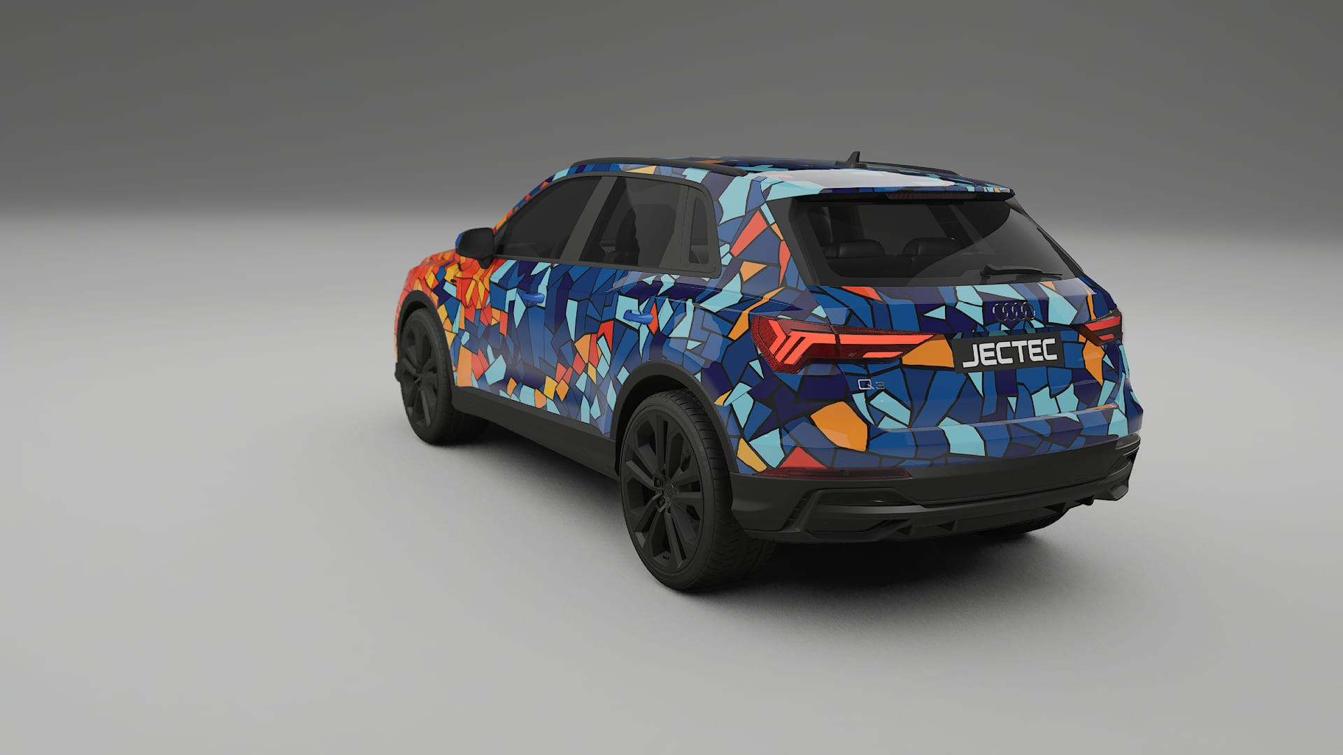 Audi Q3 S-Line F3 BARCELONA – Designový Wrap PPF Fólie na auto - tisknutelný polyuretan