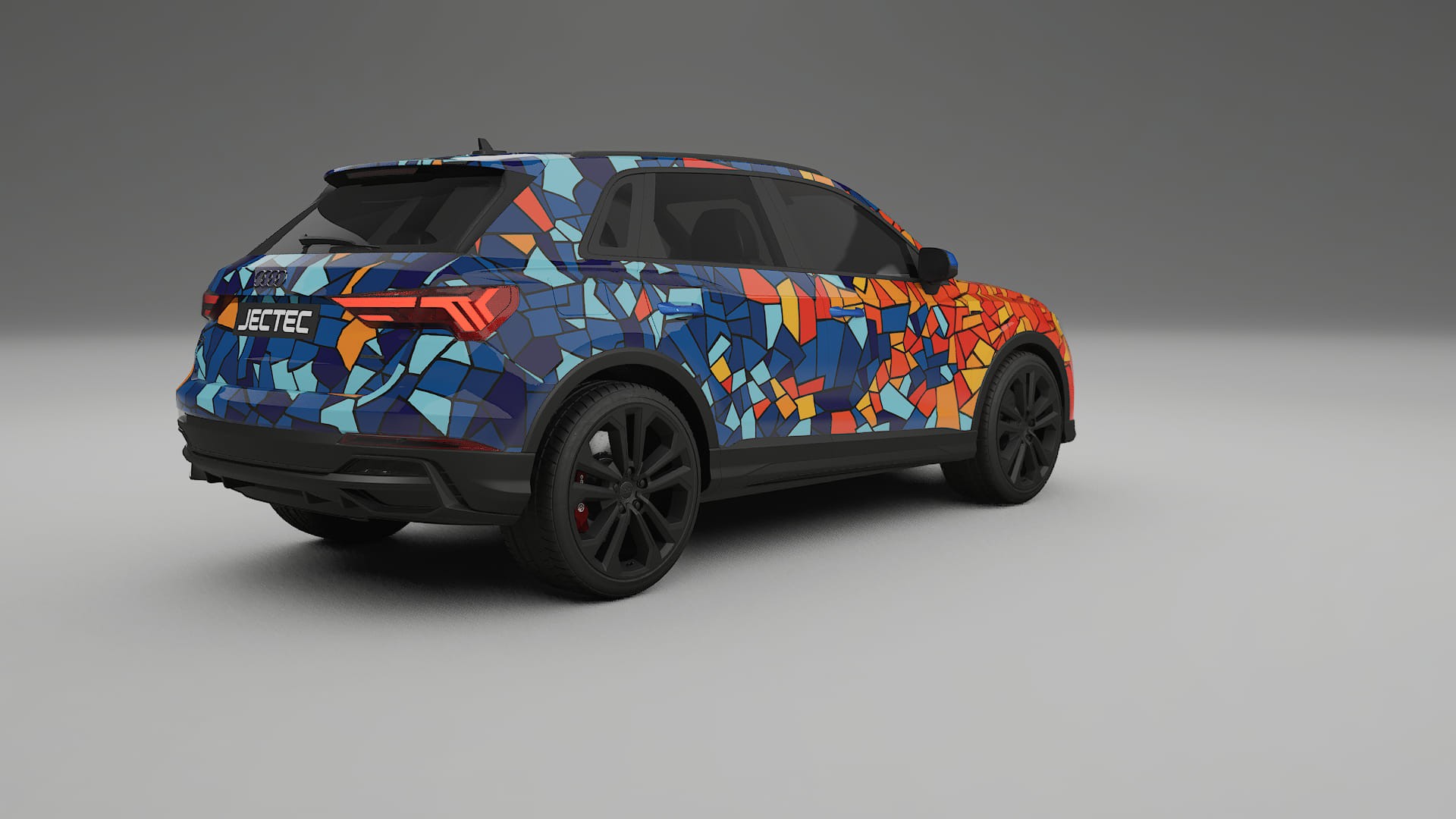 Audi Q3 S-Line F3 BARCELONA – Designový Wrap PPF Fólie na auto - tisknutelný polyuretan