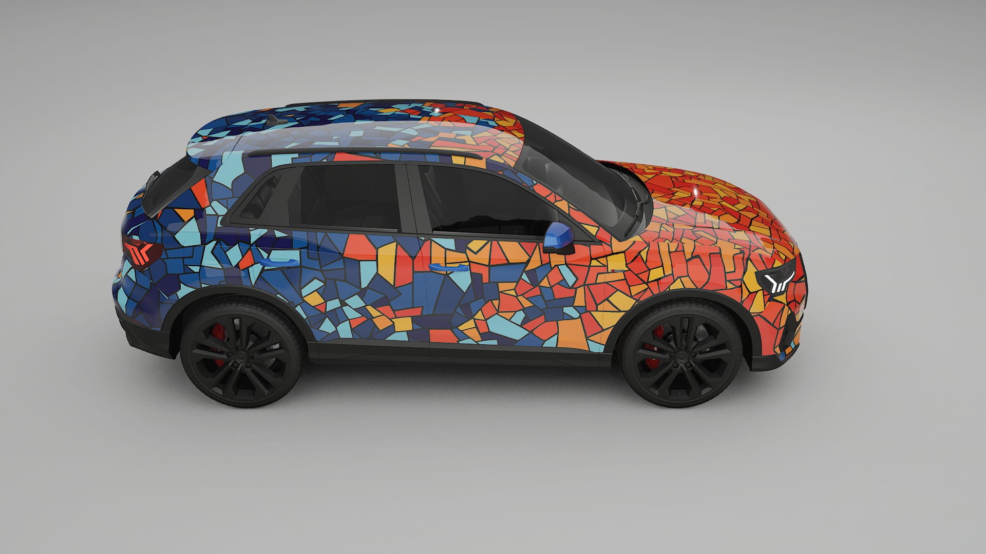 Audi Q3 S-Line F3 BARCELONA – Designový Wrap PPF Fólie na auto - tisknutelný polyuretan