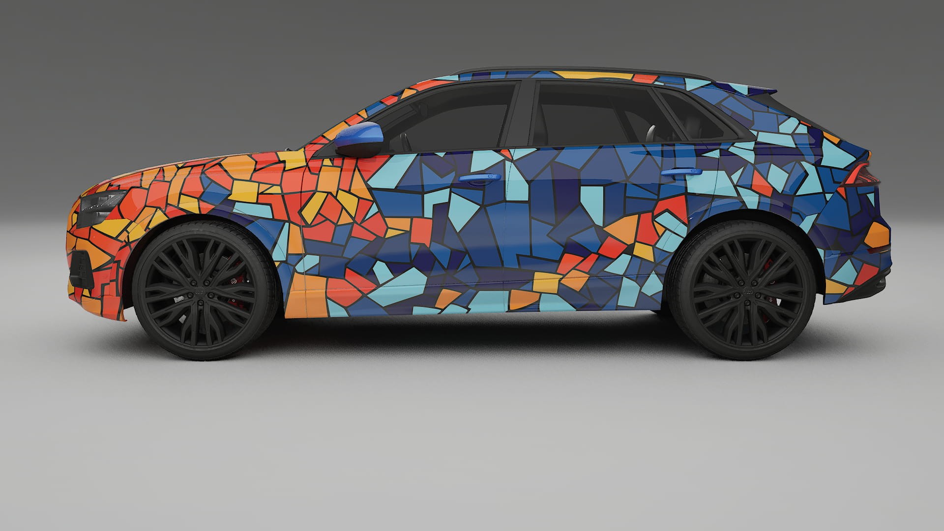 Audi Q8 F1 prefacelift BARCELONA – Designový Wrap PPF Fólie na auto - tisknutelný polyuretan