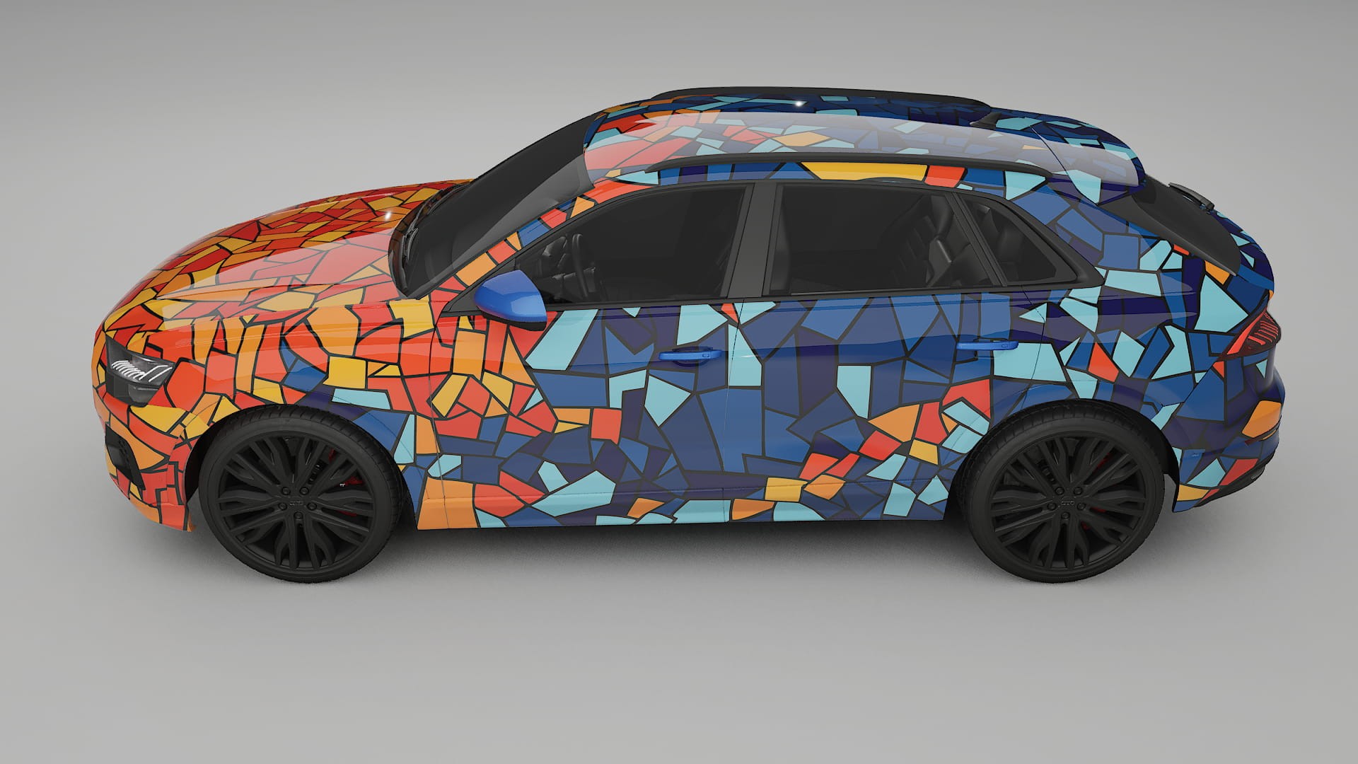 Audi Q8 F1 prefacelift BARCELONA – Designový Wrap PPF Fólie na auto - tisknutelný polyuretan