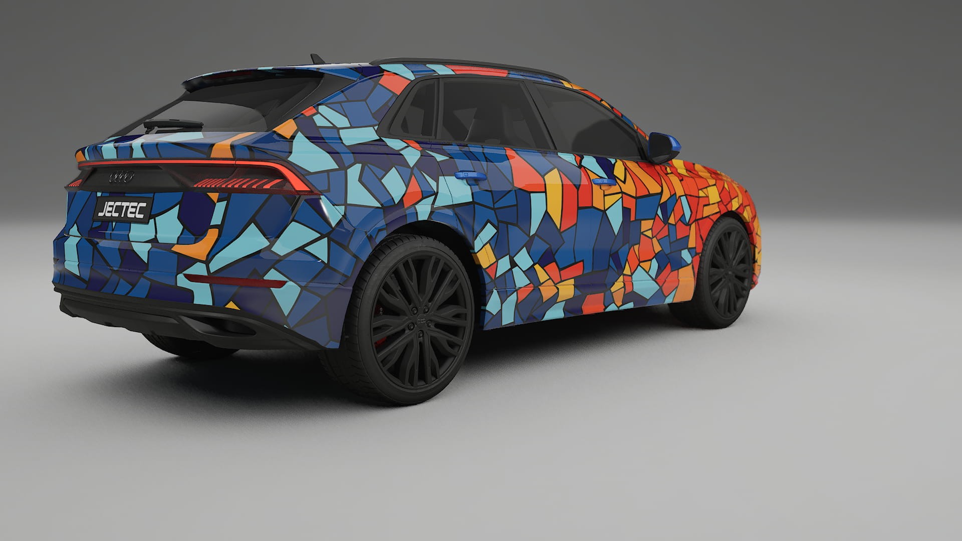 Audi Q8 F1 prefacelift BARCELONA – Designový Wrap PPF Fólie na auto - tisknutelný polyuretan