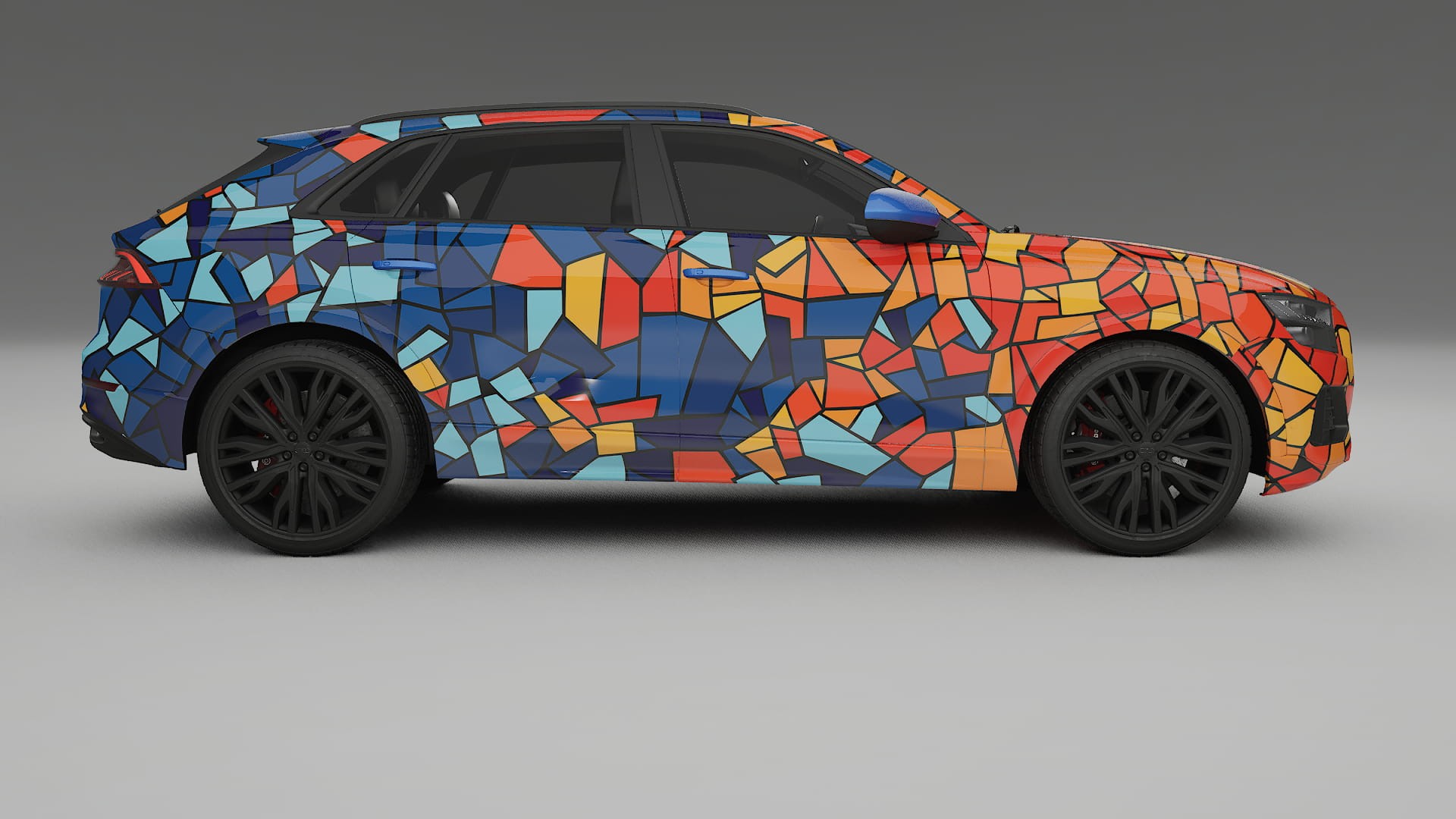Audi Q8 F1 prefacelift BARCELONA – Designový Wrap PPF Fólie na auto - tisknutelný polyuretan