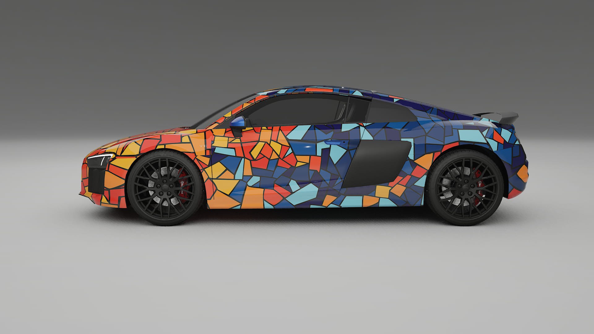 Audi R8 typ-4S prefacelift BARCELONA – Designový Wrap PPF Fólie na auto - tisknutelný polyuretan