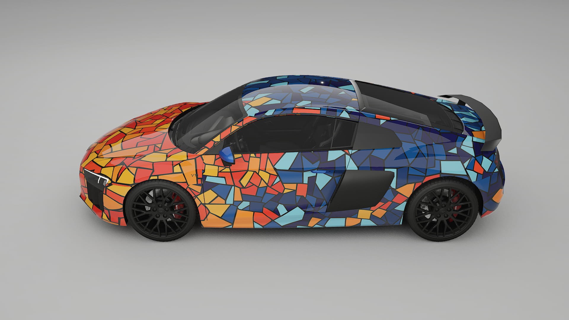 Audi R8 typ-4S prefacelift BARCELONA – Designový Wrap PPF Fólie na auto - tisknutelný polyuretan