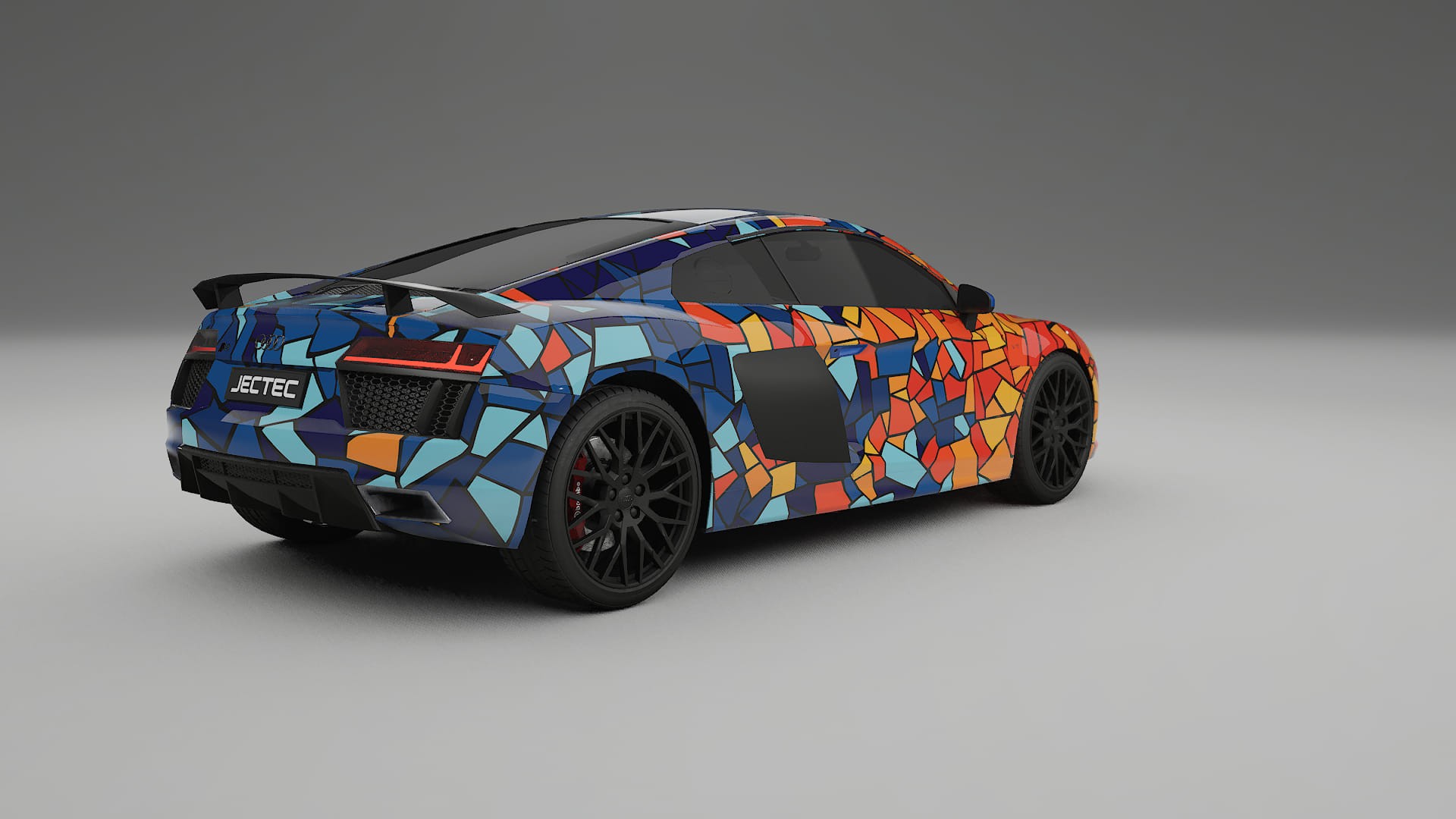 Audi R8 typ-4S prefacelift BARCELONA – Designový Wrap PPF Fólie na auto - tisknutelný polyuretan