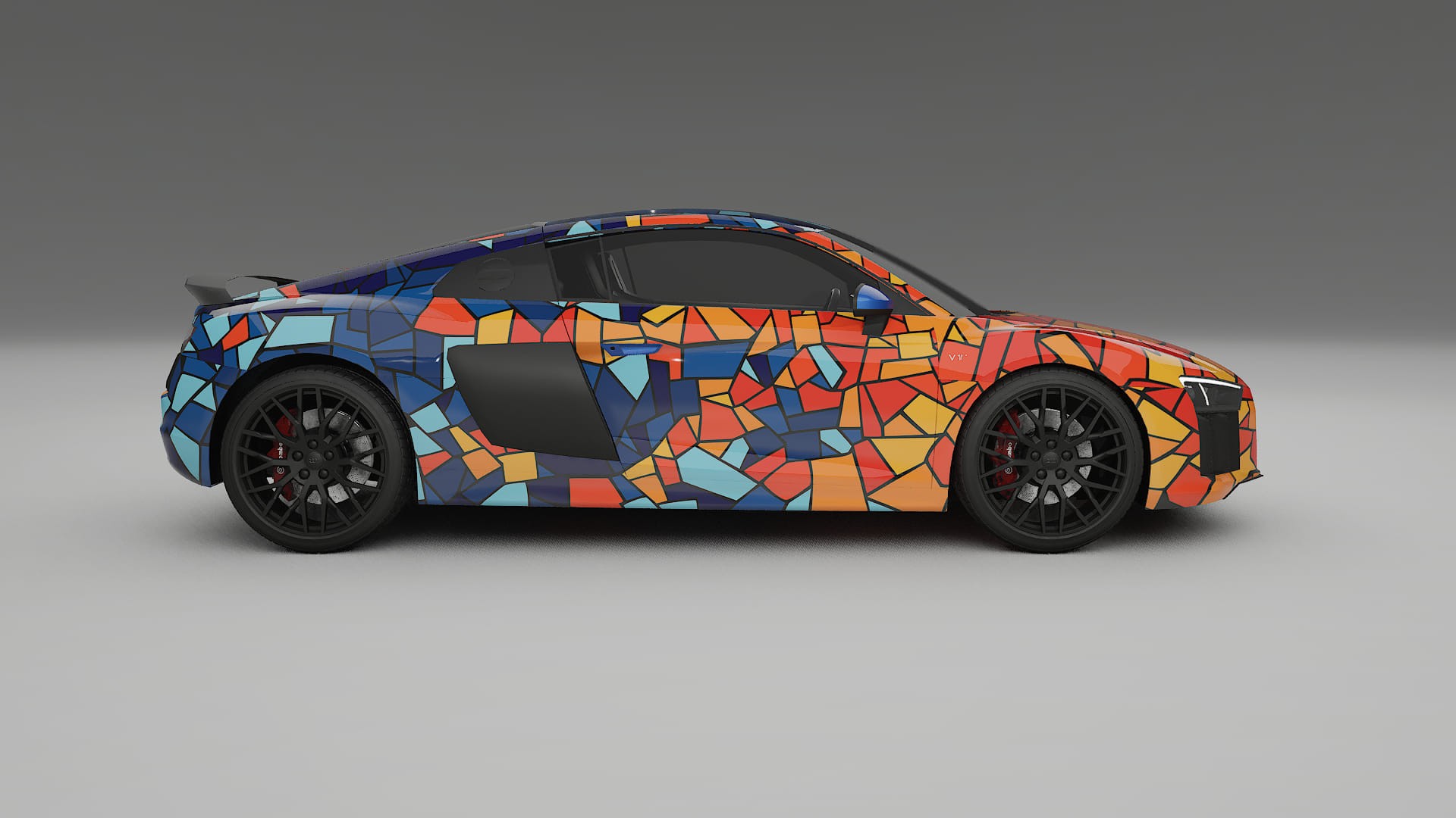 Audi R8 typ-4S prefacelift BARCELONA – Designový Wrap PPF Fólie na auto - tisknutelný polyuretan