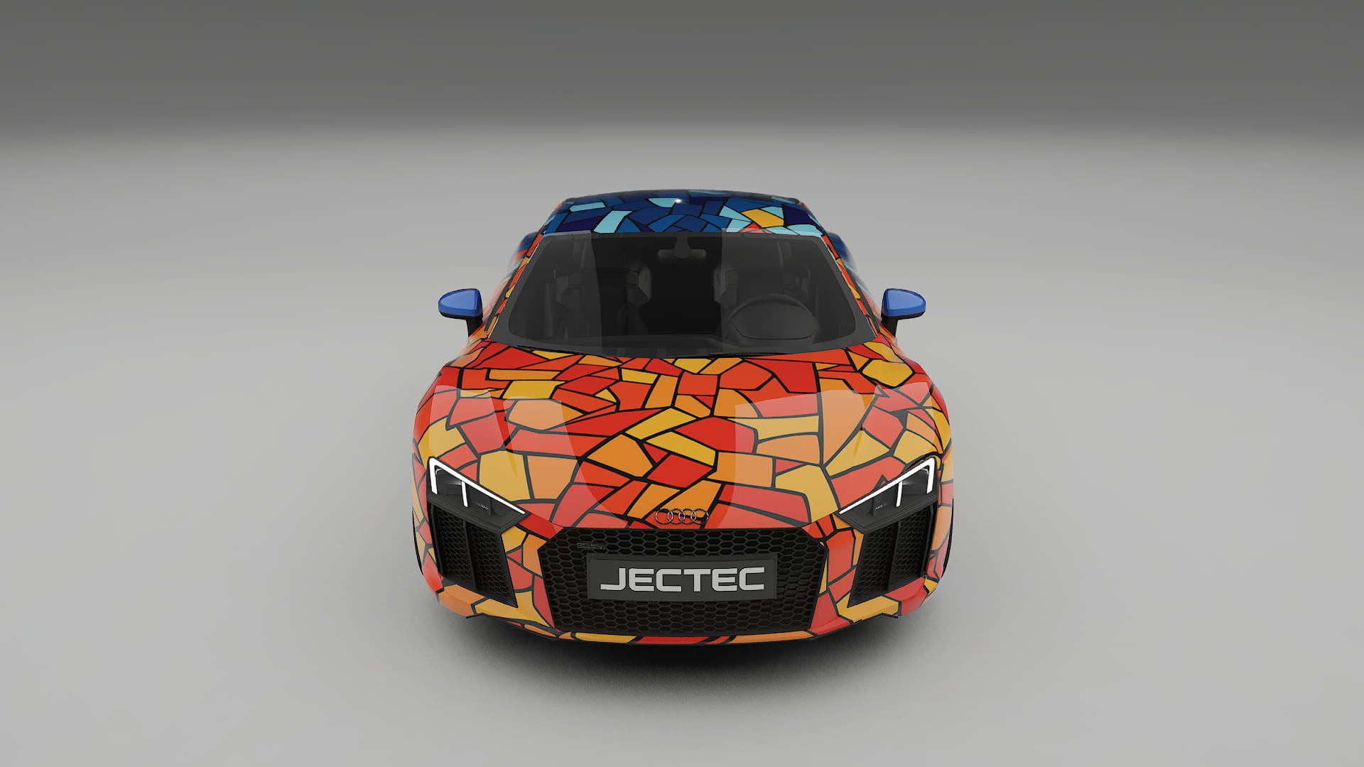 Audi R8 typ-4S prefacelift BARCELONA – Designový Wrap PPF Fólie na auto - tisknutelný polyuretan