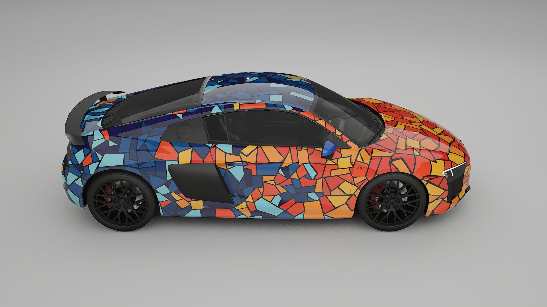 Audi R8 typ-4S prefacelift BARCELONA – Designový Wrap PPF Fólie na auto - tisknutelný polyuretan