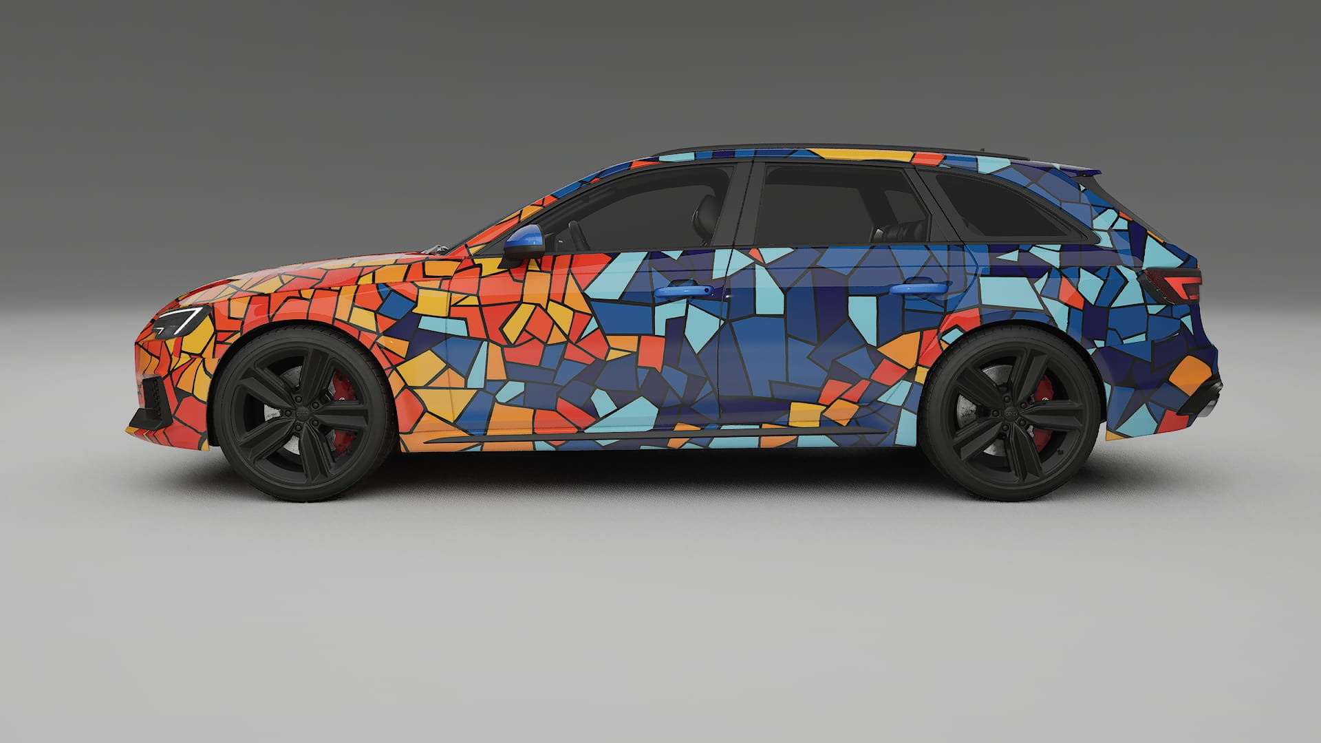 Audi RS4 Avant B9 prefacelift BARCELONA – Designový Wrap PPF Fólie na auto - tisknutelný polyuretan