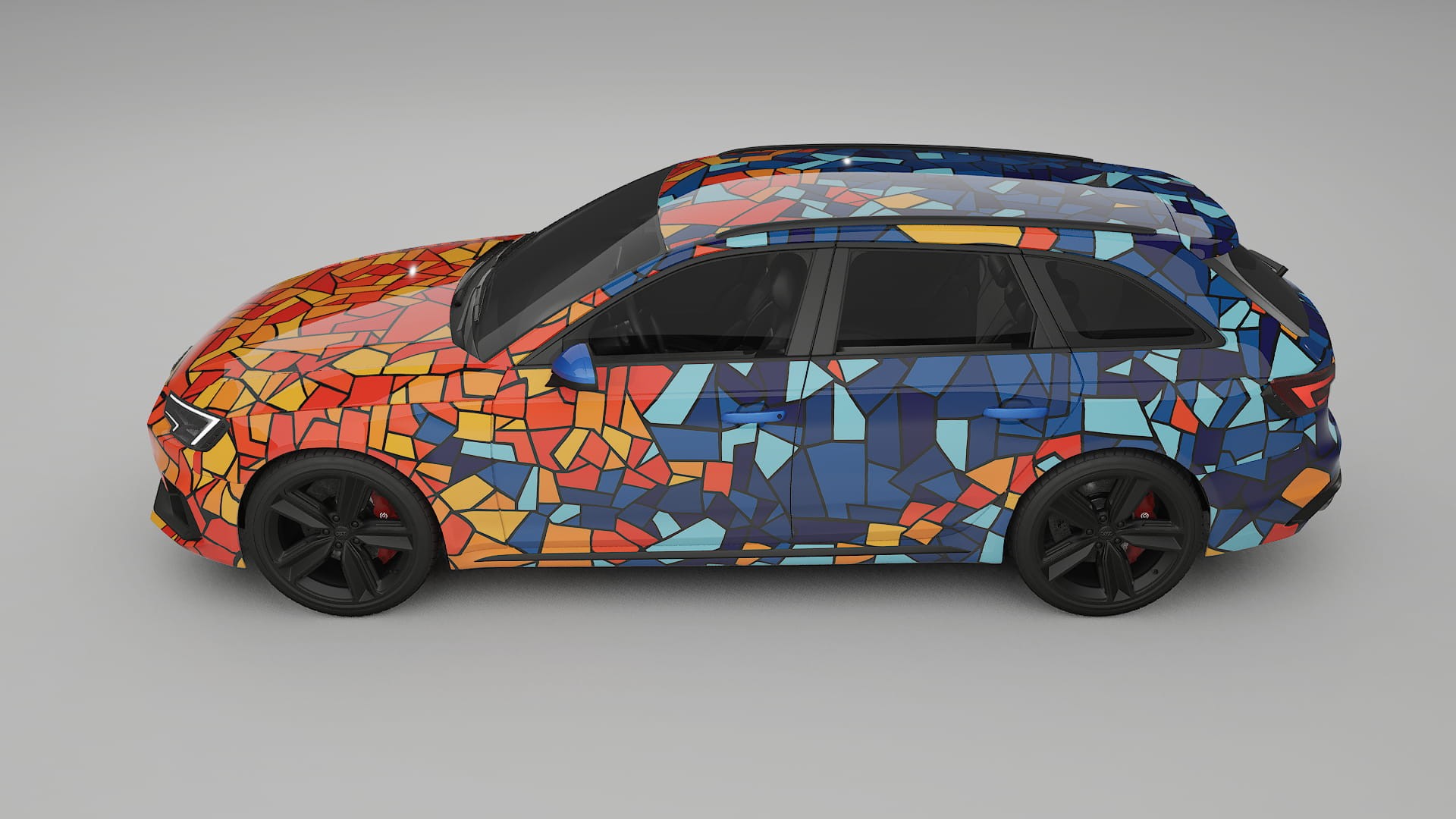 Audi RS4 Avant B9 prefacelift BARCELONA – Designový Wrap PPF Fólie na auto - tisknutelný polyuretan