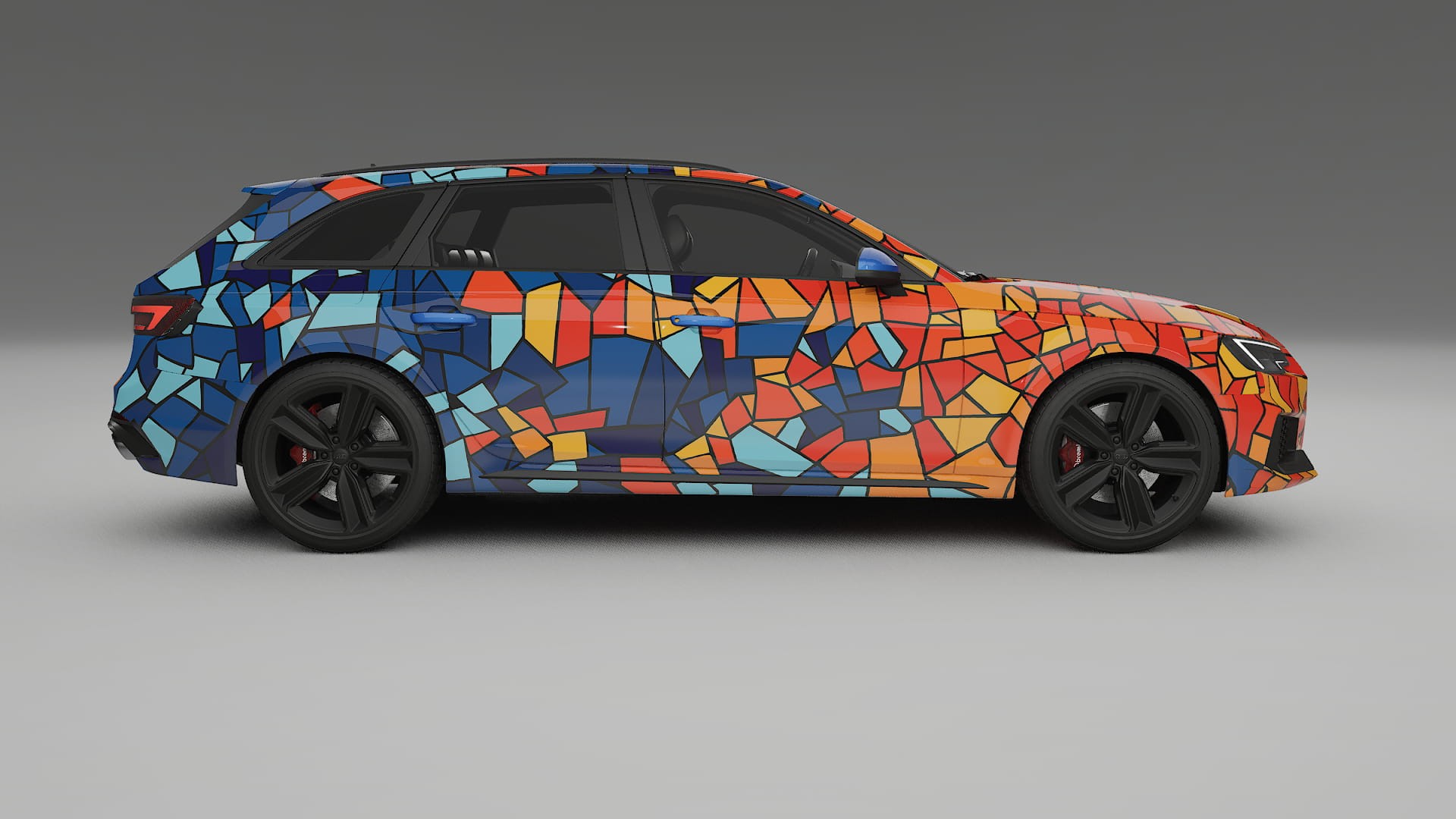 Audi RS4 Avant B9 prefacelift BARCELONA – Designový Wrap PPF Fólie na auto - tisknutelný polyuretan