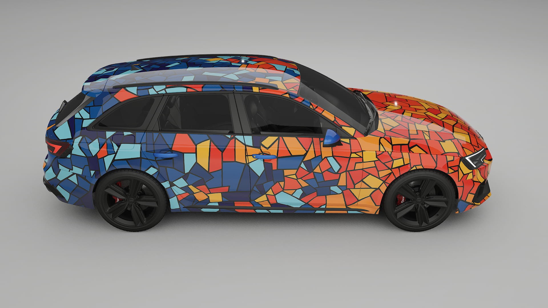 Audi RS4 Avant B9 prefacelift BARCELONA – Designový Wrap PPF Fólie na auto - tisknutelný polyuretan