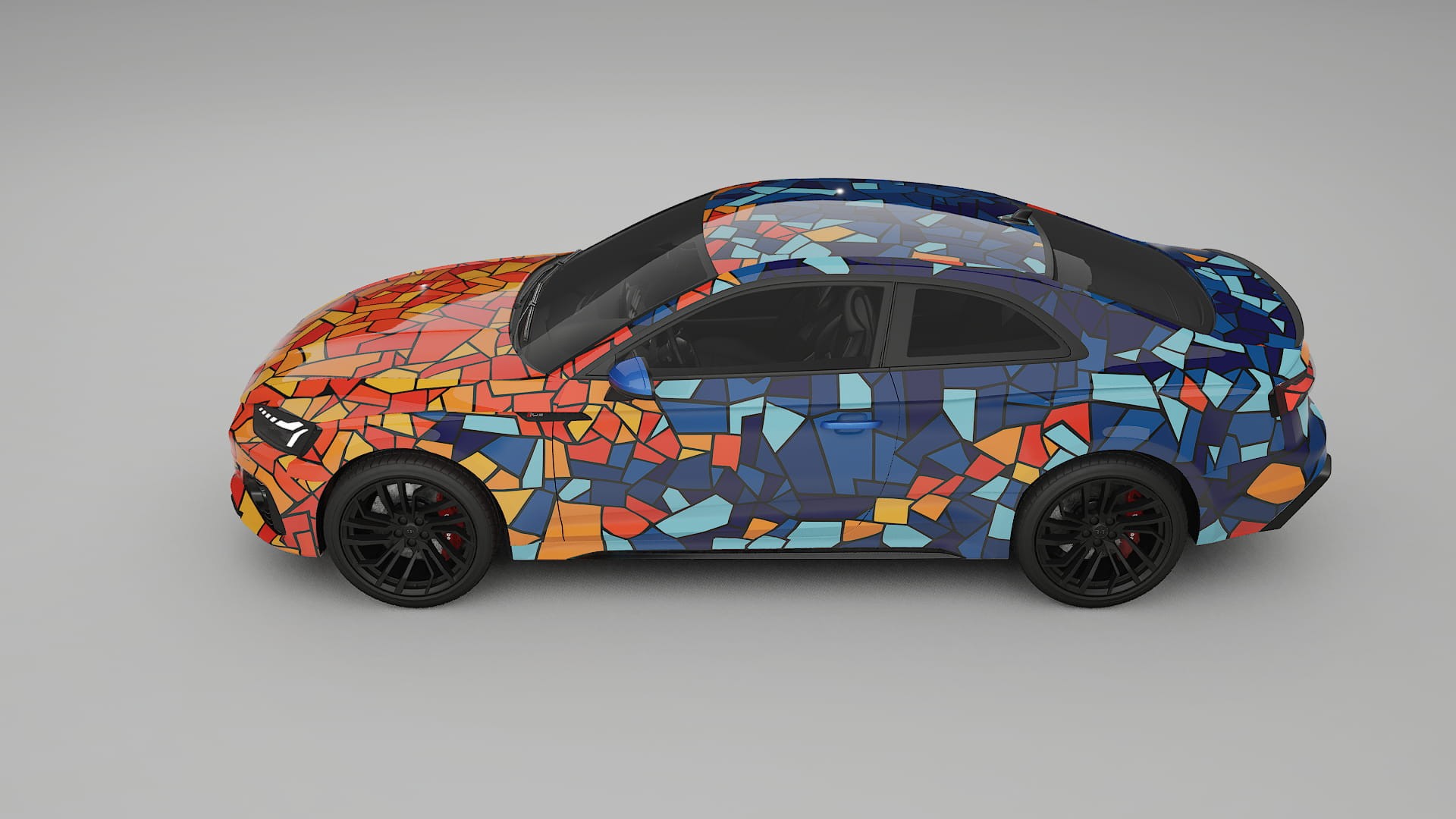 Audi RS5 Coupe B9 facelift BARCELONA – Designový Wrap PPF Fólie na auto - tisknutelný polyuretan