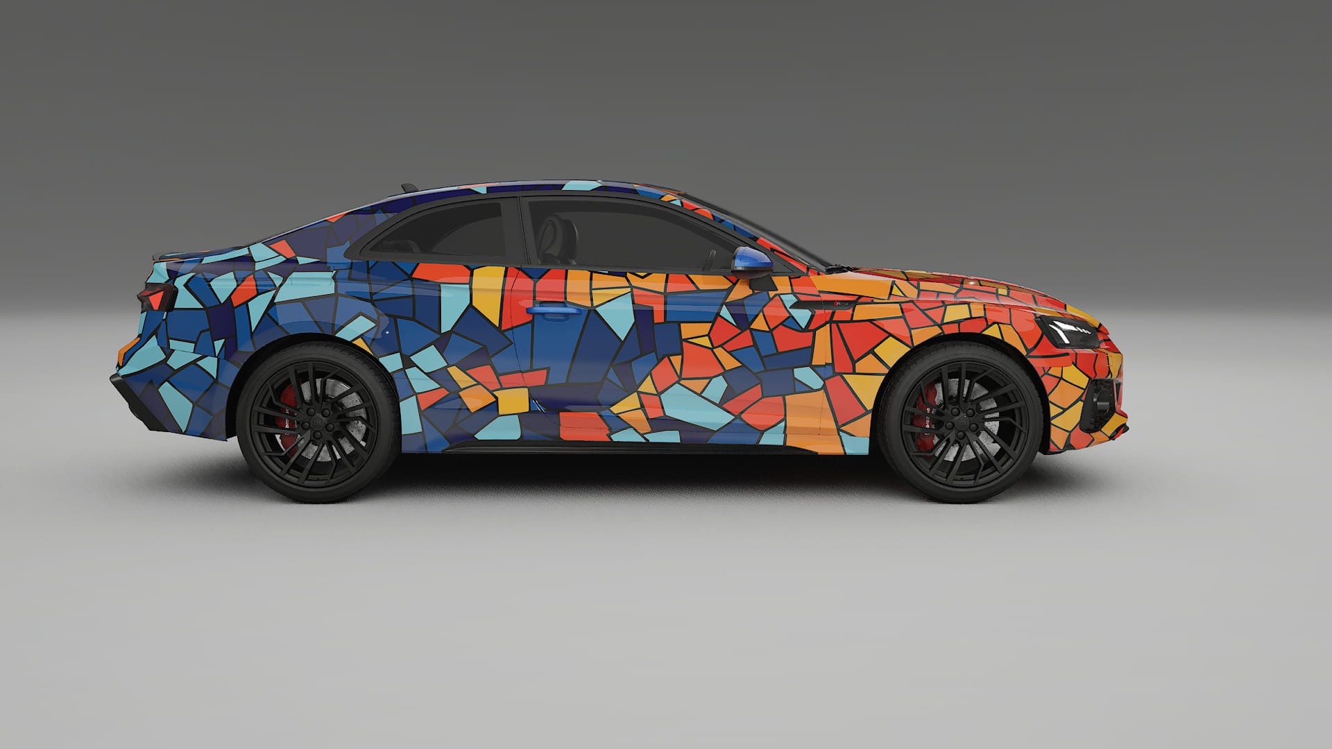 Audi RS5 Coupe B9 facelift BARCELONA – Designový Wrap PPF Fólie na auto - tisknutelný polyuretan