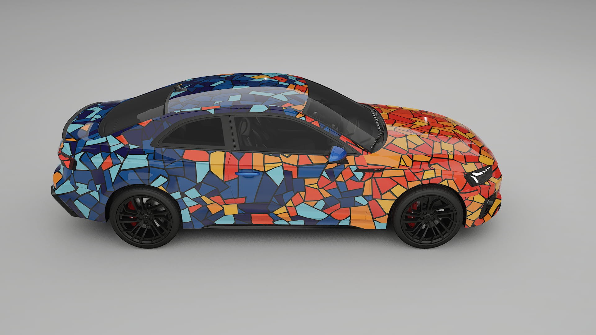 Audi RS5 Coupe B9 facelift BARCELONA – Designový Wrap PPF Fólie na auto - tisknutelný polyuretan