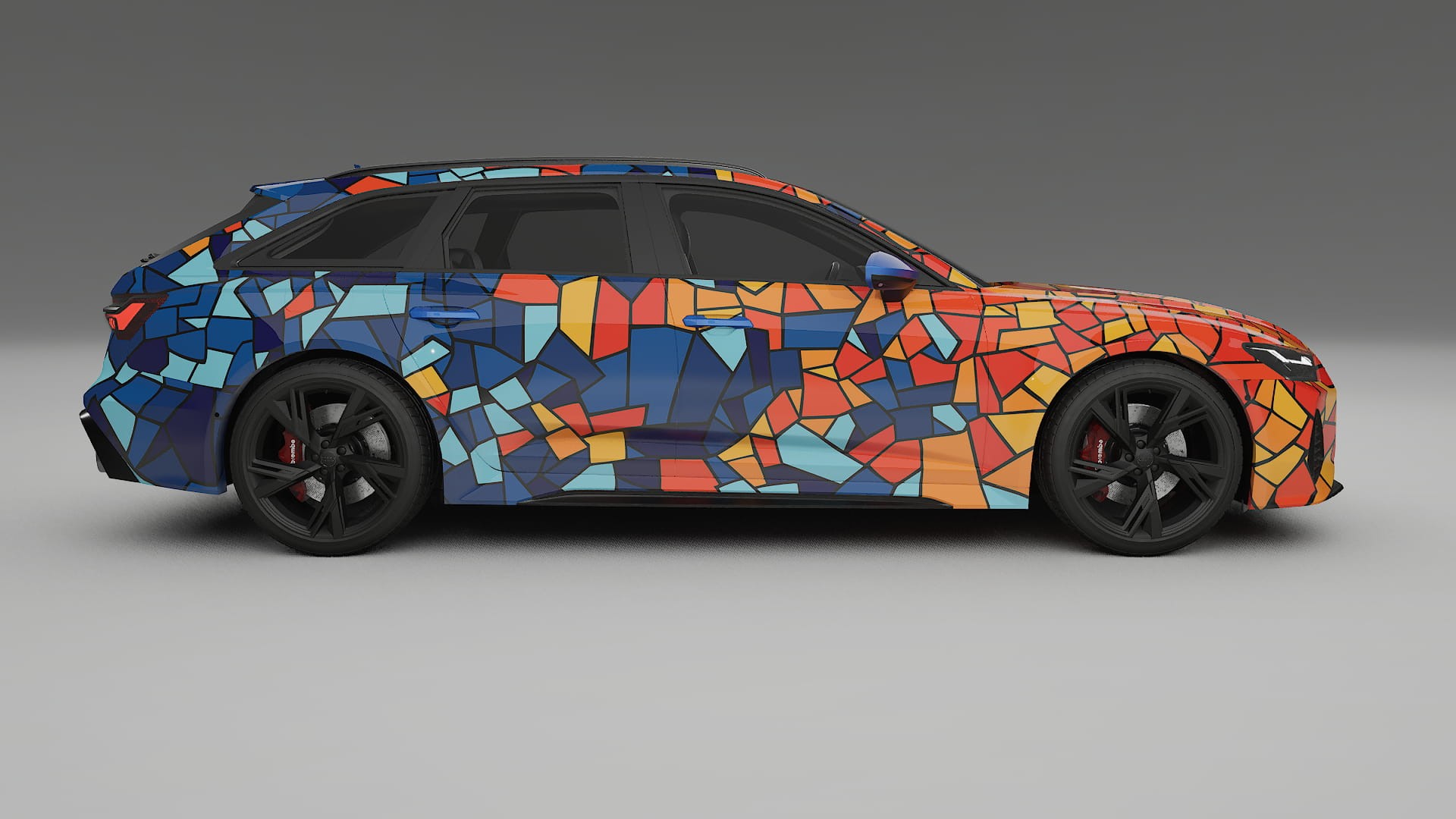 Audi RS6 Avant C8 facelift BARCELONA – Designový Wrap PPF Fólie na auto - tisknutelný polyuretan