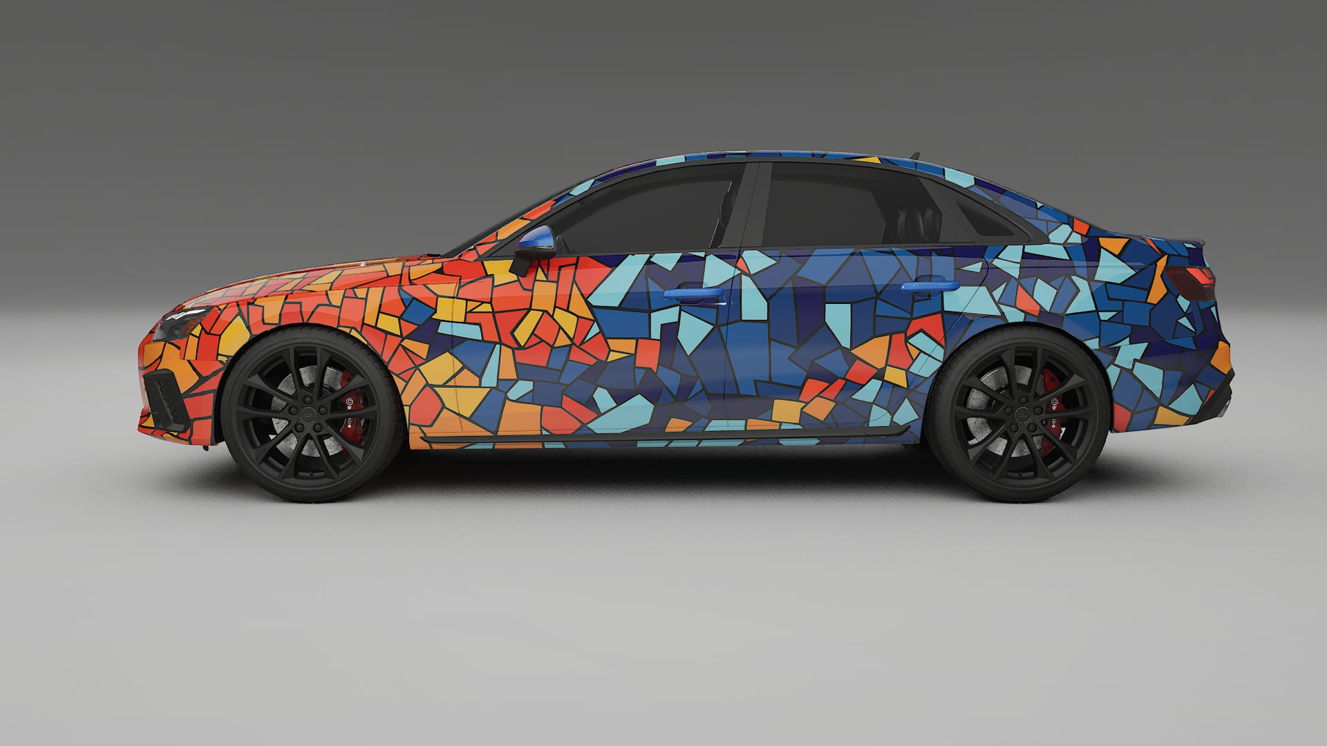 Audi S4 Sedan B9 facelift BARCELONA – Designový Wrap PPF Fólie na auto - tisknutelný polyuretan