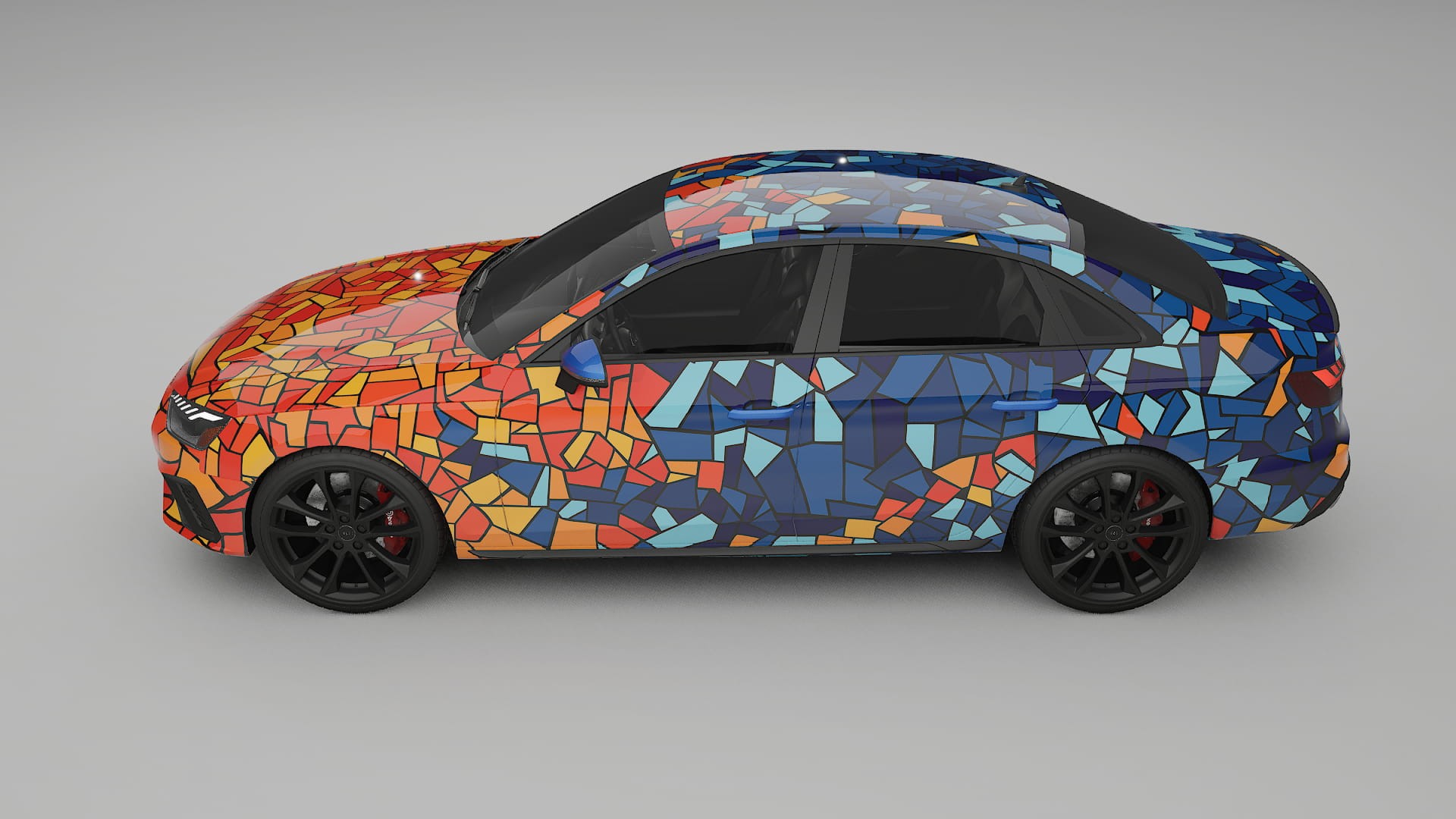 Audi S4 Sedan B9 facelift BARCELONA – Designový Wrap PPF Fólie na auto - tisknutelný polyuretan