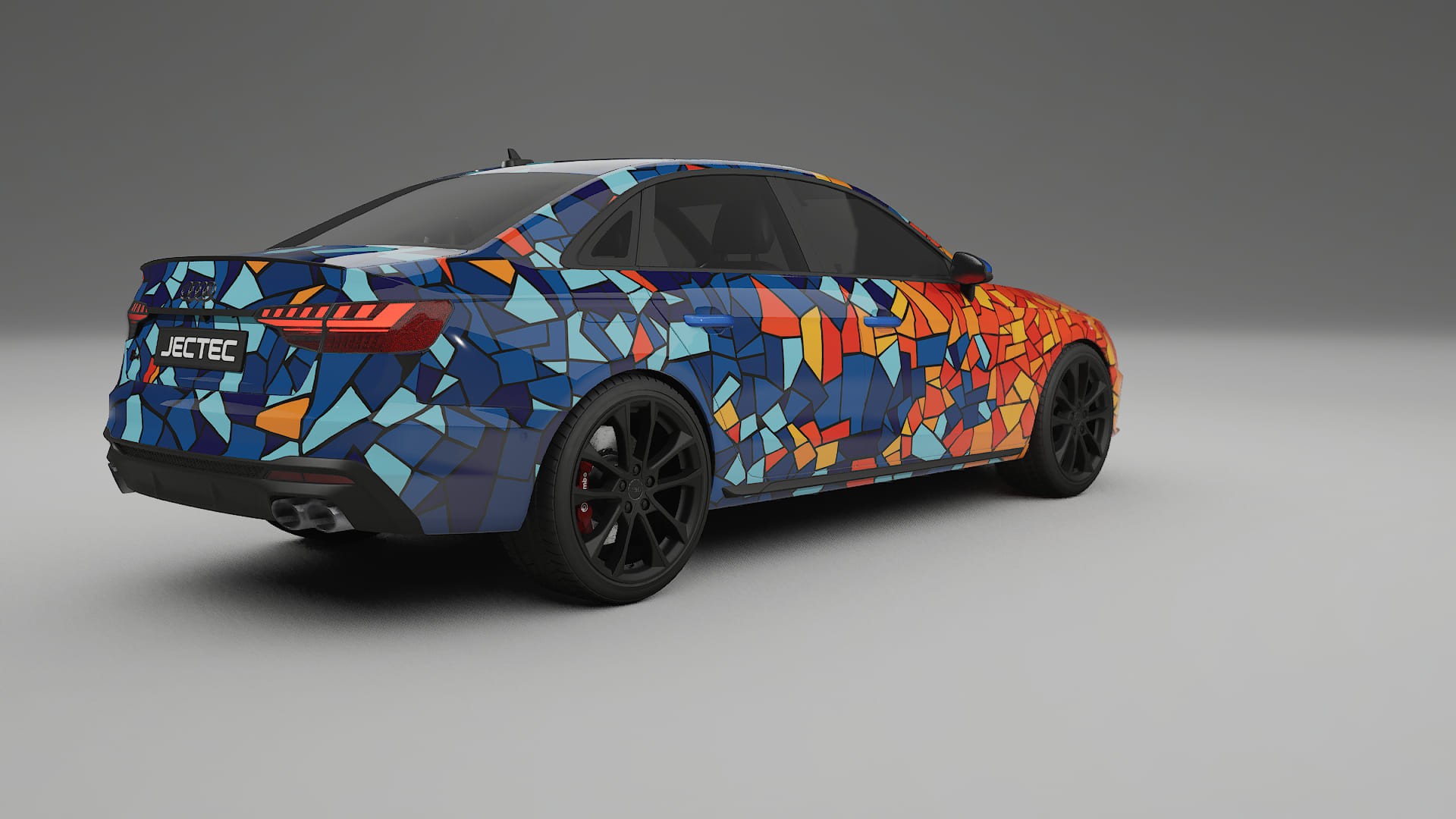 Audi S4 Sedan B9 facelift BARCELONA – Designový Wrap PPF Fólie na auto - tisknutelný polyuretan