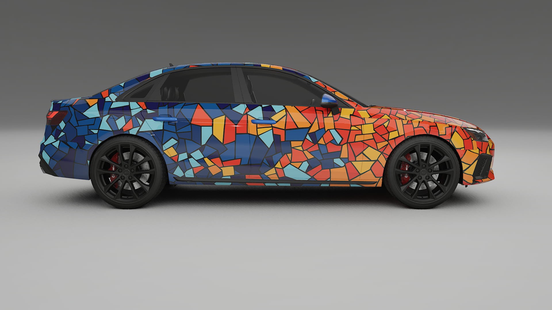 Audi S4 Sedan B9 facelift BARCELONA – Designový Wrap PPF Fólie na auto - tisknutelný polyuretan