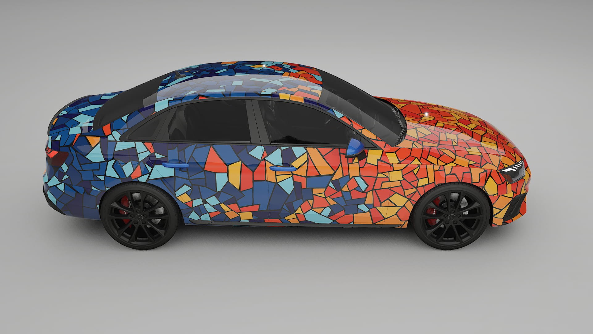 Audi S4 Sedan B9 facelift BARCELONA – Designový Wrap PPF Fólie na auto - tisknutelný polyuretan
