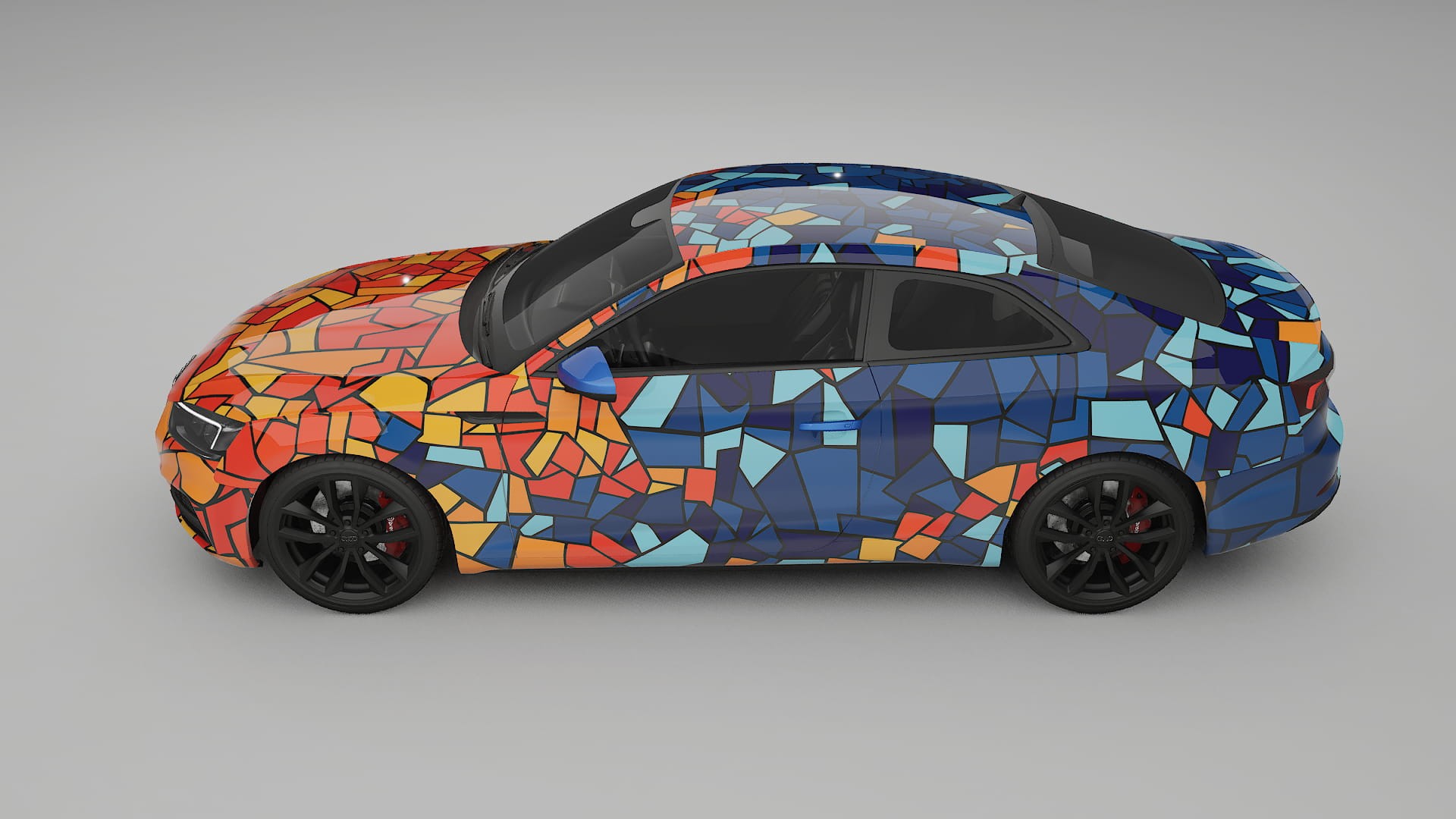 Audi S5 B9 prefacelift BARCELONA – Designový Wrap PPF Fólie na auto - tisknutelný polyuretan