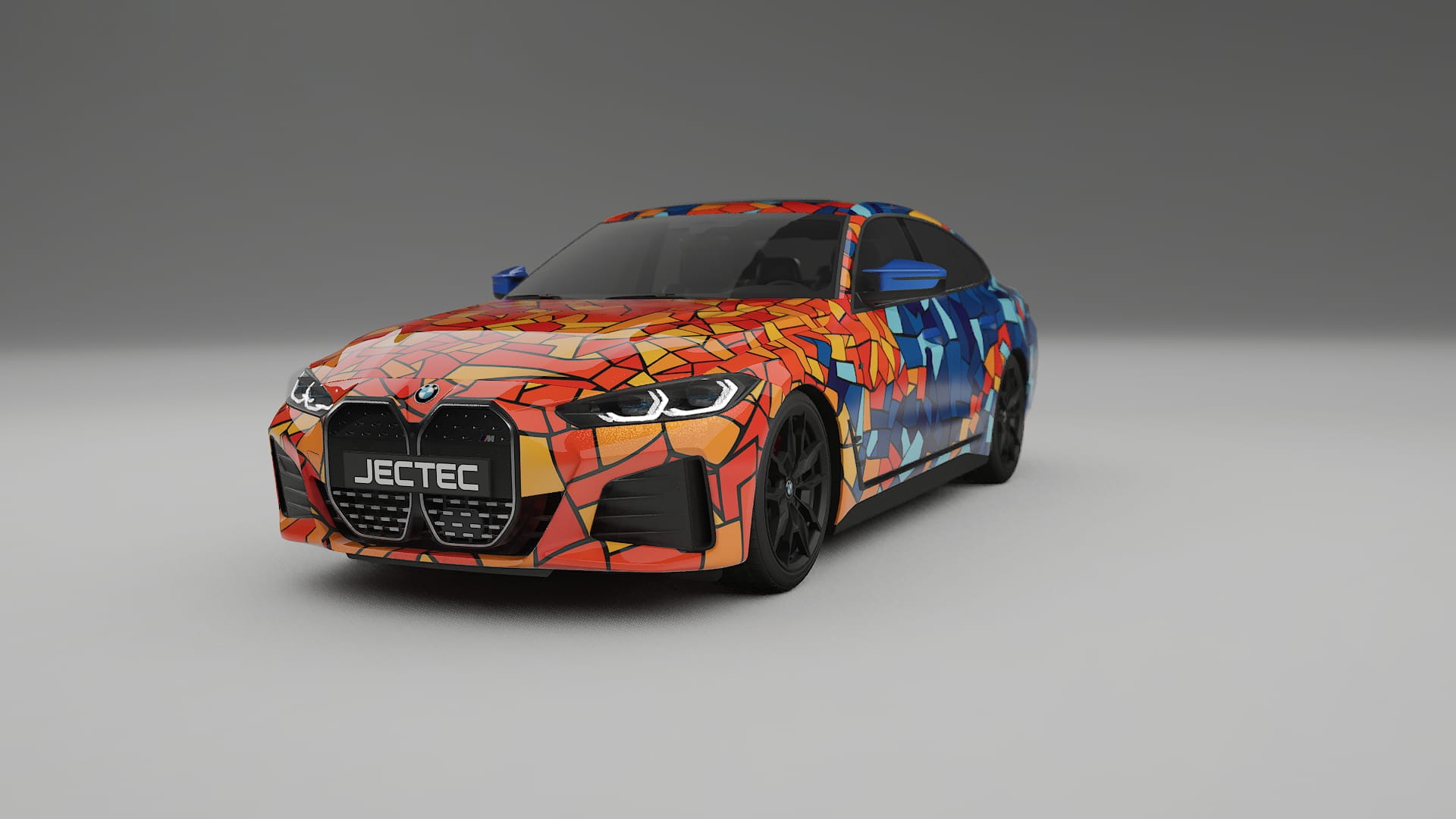 BMW I4 G26 M-Package BARCELONA – Designový Wrap PPF Fólie na auto - tisknutelný polyuretan