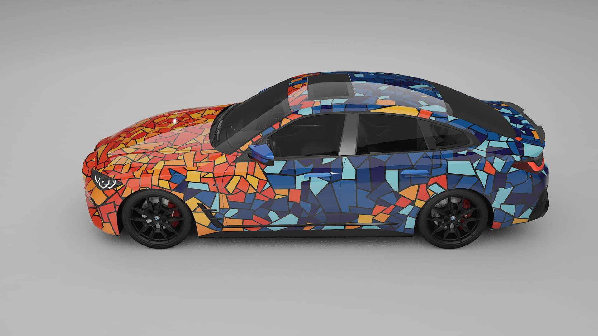 BMW I4 G26 M-Package BARCELONA – Designový Wrap PPF Fólie na auto - tisknutelný polyuretan
