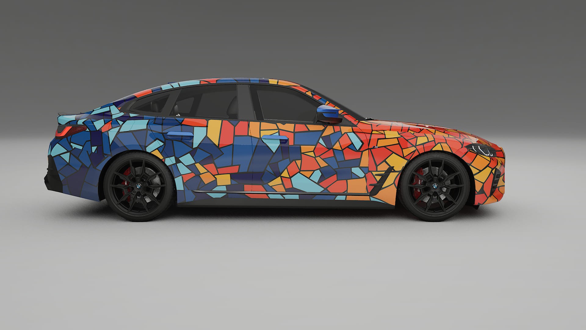 BMW I4 G26 M-Package BARCELONA – Designový Wrap PPF Fólie na auto - tisknutelný polyuretan