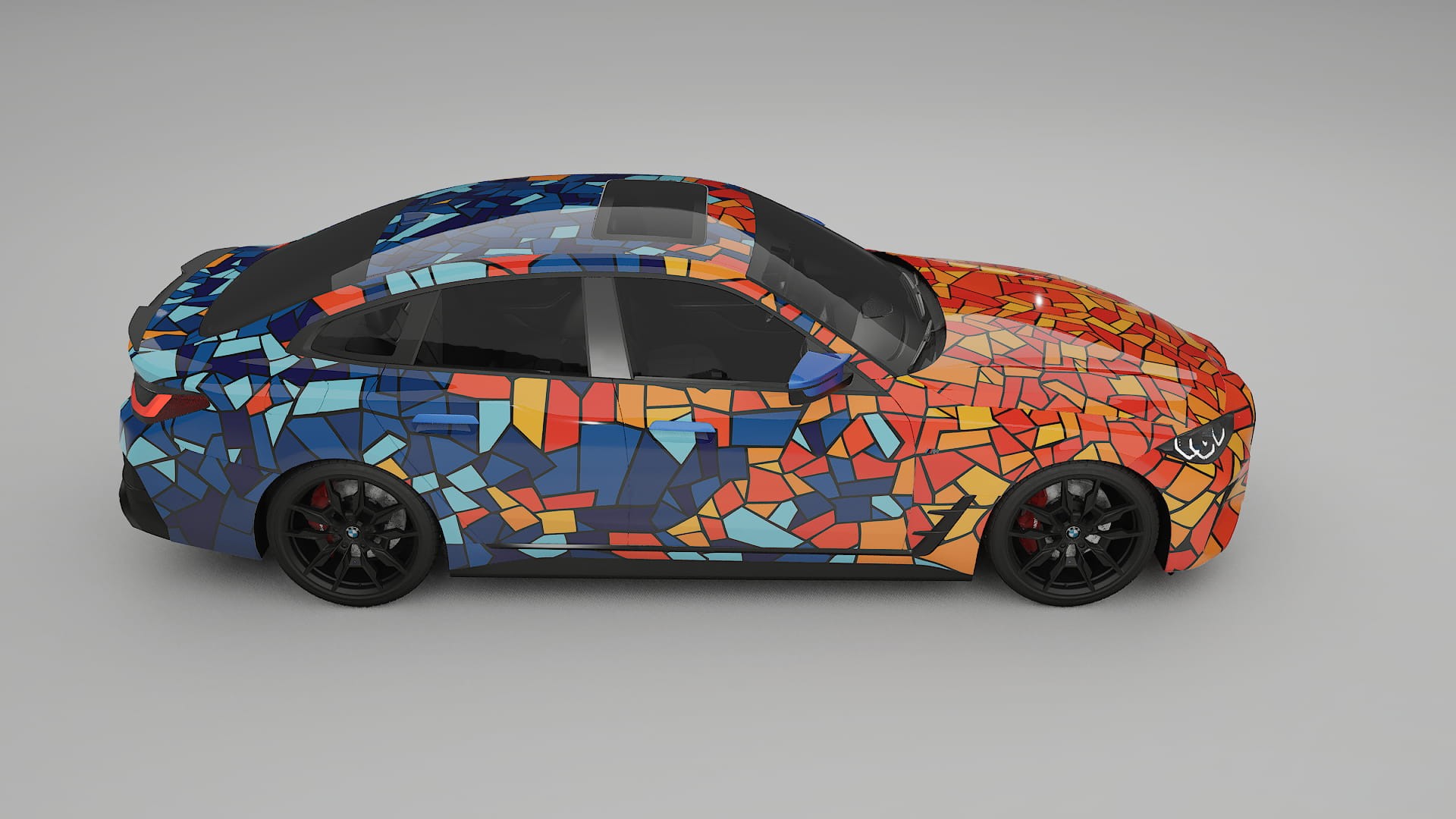 BMW I4 G26 M-Package BARCELONA – Designový Wrap PPF Fólie na auto - tisknutelný polyuretan