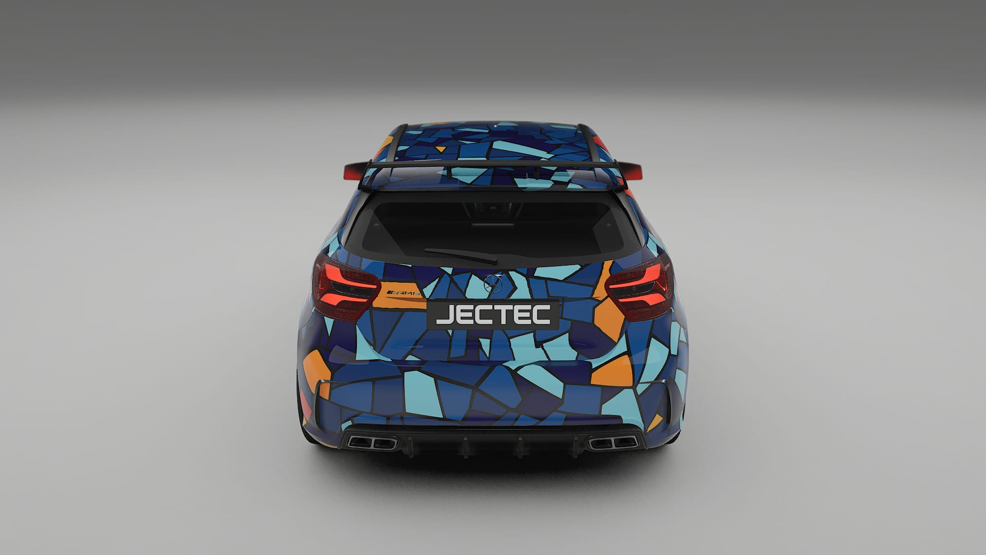 Mercedes A45 AMG W176 BARCELONA – Designový Wrap PPF Fólie na auto - tisknutelný polyuretan