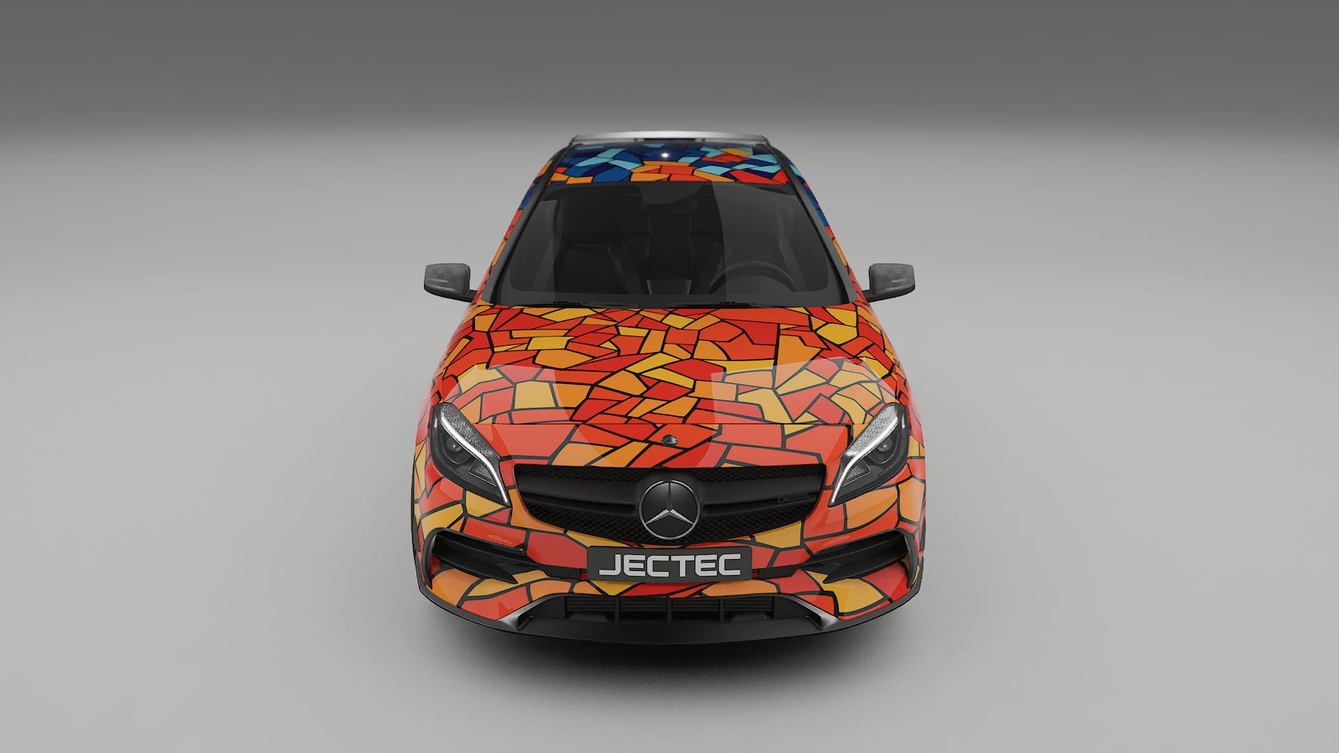 Mercedes A45 AMG W176 BARCELONA – Designový Wrap PPF Fólie na auto - tisknutelný polyuretan
