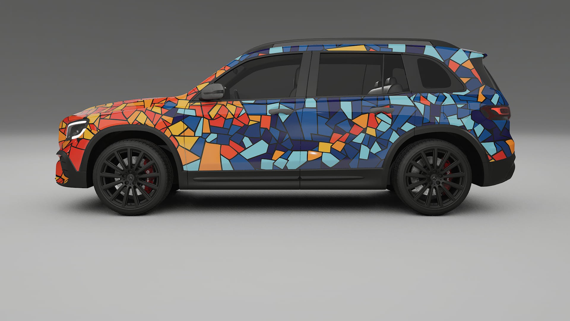 Mercedes AMG GLB BARCELONA – Designový Wrap PPF Fólie na auto - tisknutelný polyuretan