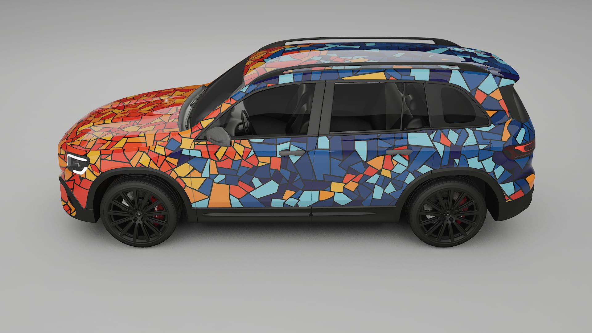 Mercedes AMG GLB BARCELONA – Designový Wrap PPF Fólie na auto - tisknutelný polyuretan