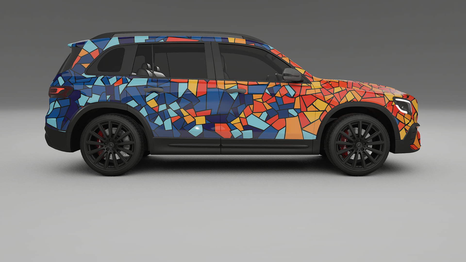 Mercedes AMG GLB BARCELONA – Designový Wrap PPF Fólie na auto - tisknutelný polyuretan