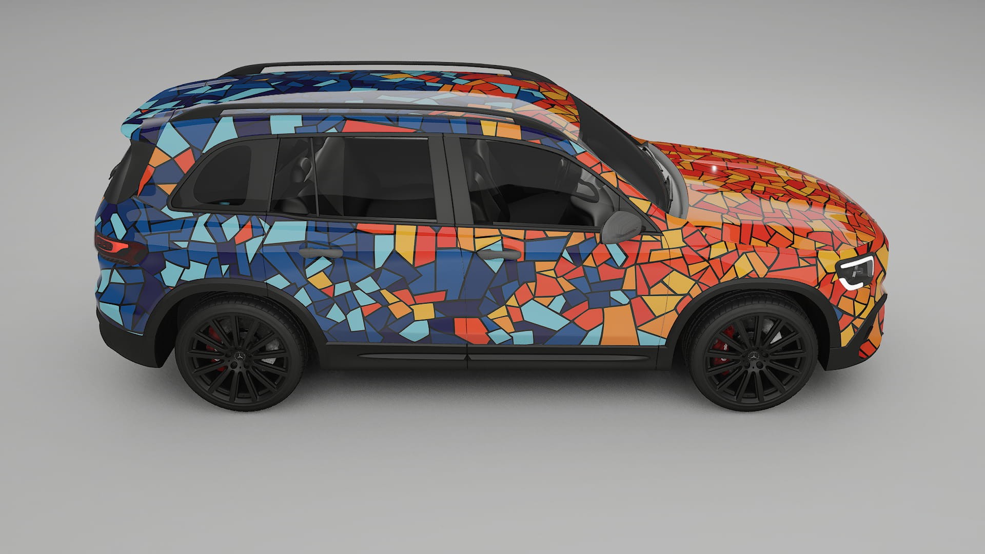 Mercedes AMG GLB BARCELONA – Designový Wrap PPF Fólie na auto - tisknutelný polyuretan