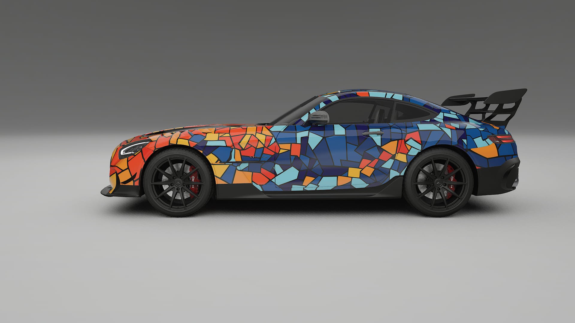 Mercedes AMG GT Black Series C192 Coupe BARCELONA – Designový Wrap PPF Fólie na auto - tisknutelný polyuretan
