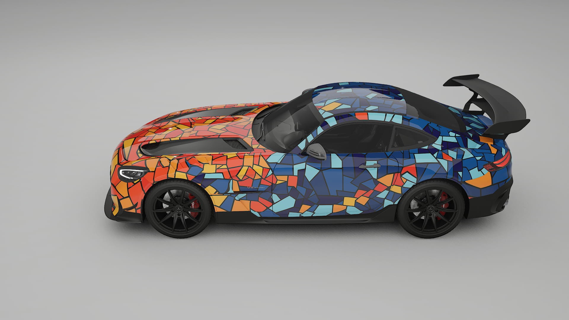 Mercedes AMG GT Black Series C192 Coupe BARCELONA – Designový Wrap PPF Fólie na auto - tisknutelný polyuretan