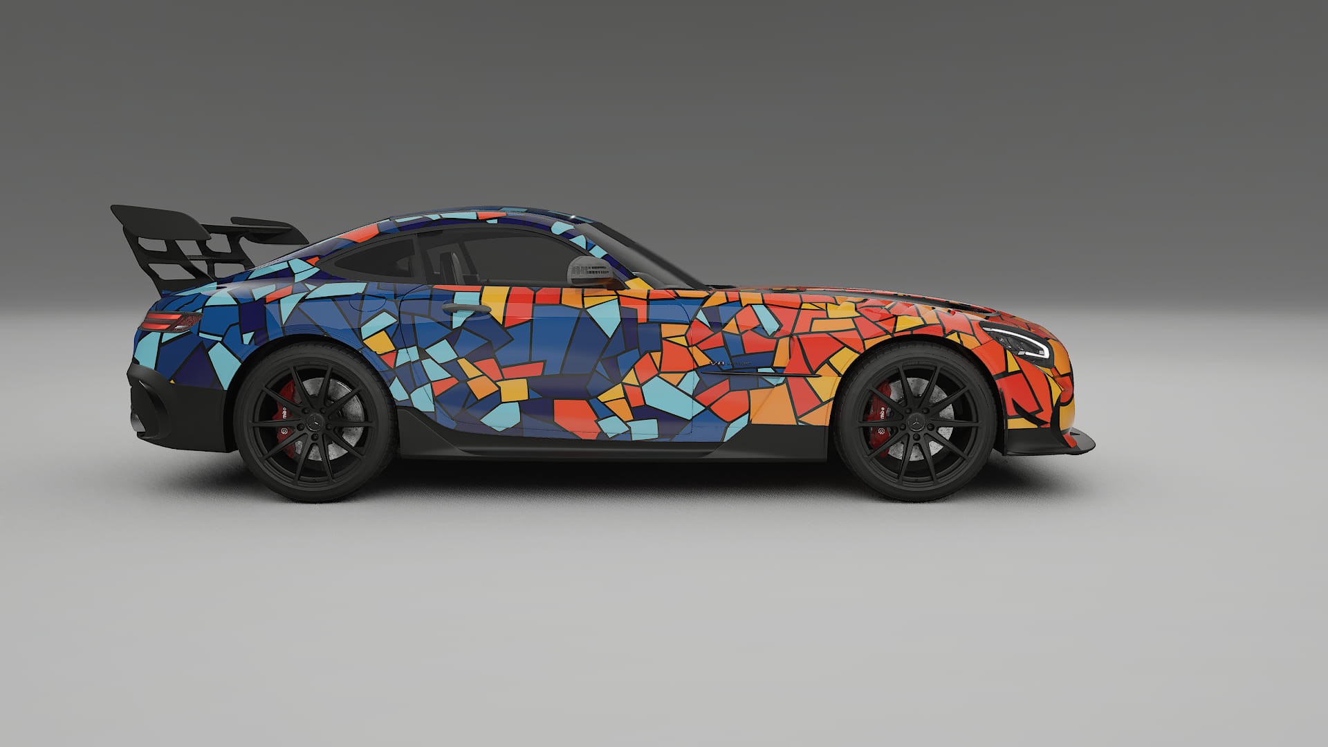 Mercedes AMG GT Black Series C192 Coupe BARCELONA – Designový Wrap PPF Fólie na auto - tisknutelný polyuretan