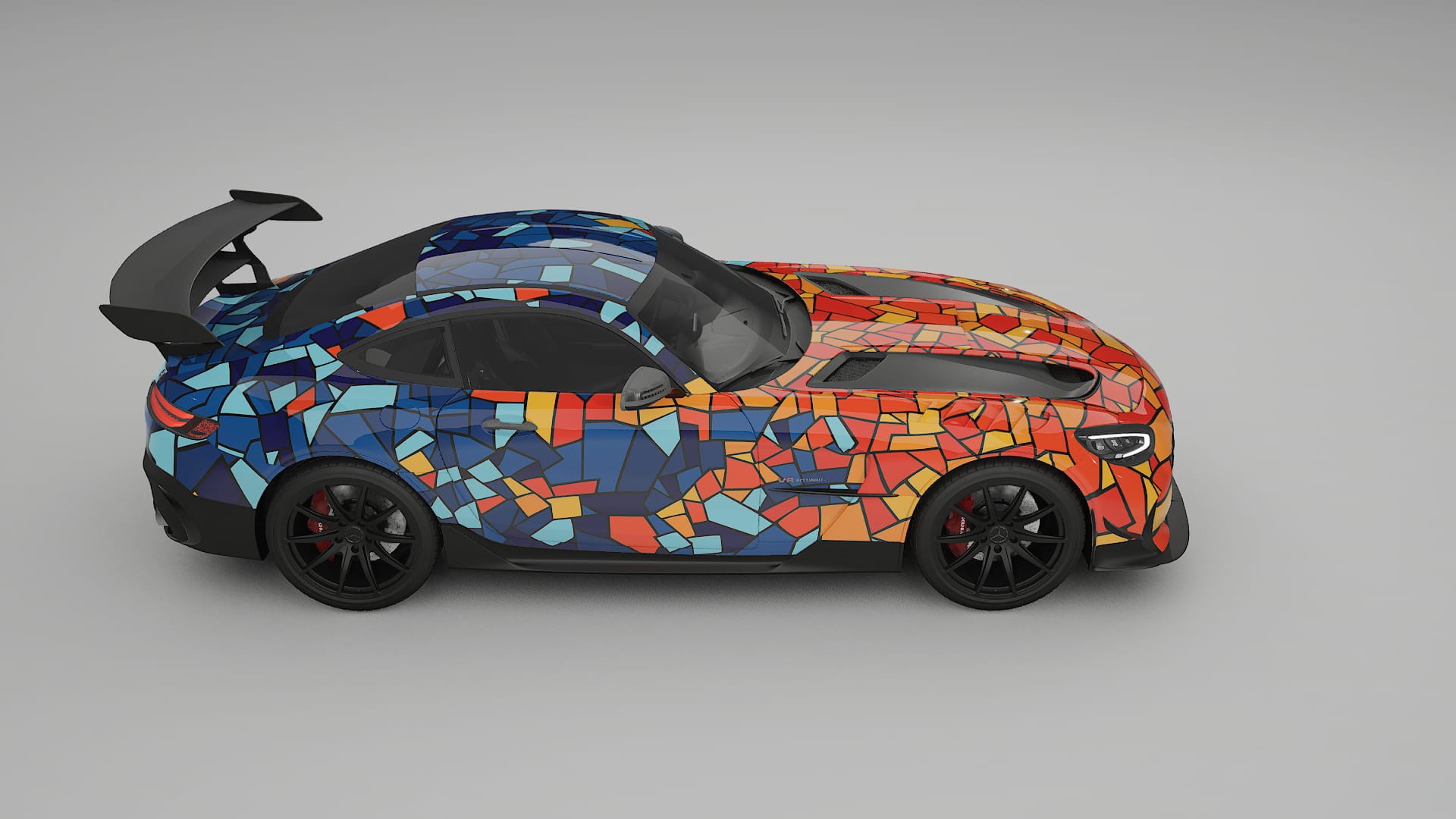 Mercedes AMG GT Black Series C192 Coupe BARCELONA – Designový Wrap PPF Fólie na auto - tisknutelný polyuretan