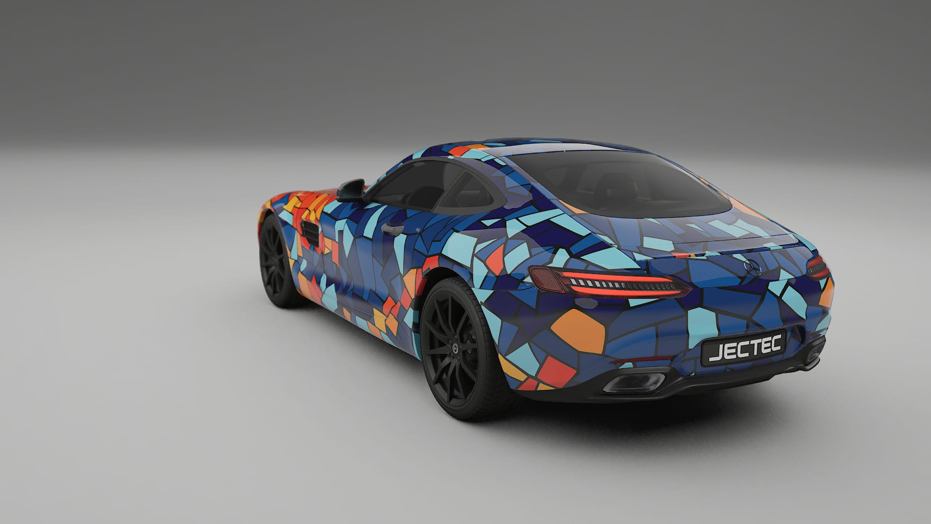 Mercedes AMG GT C190 Coupe BARCELONA – Designový Wrap PPF Fólie na auto - tisknutelný polyuretan