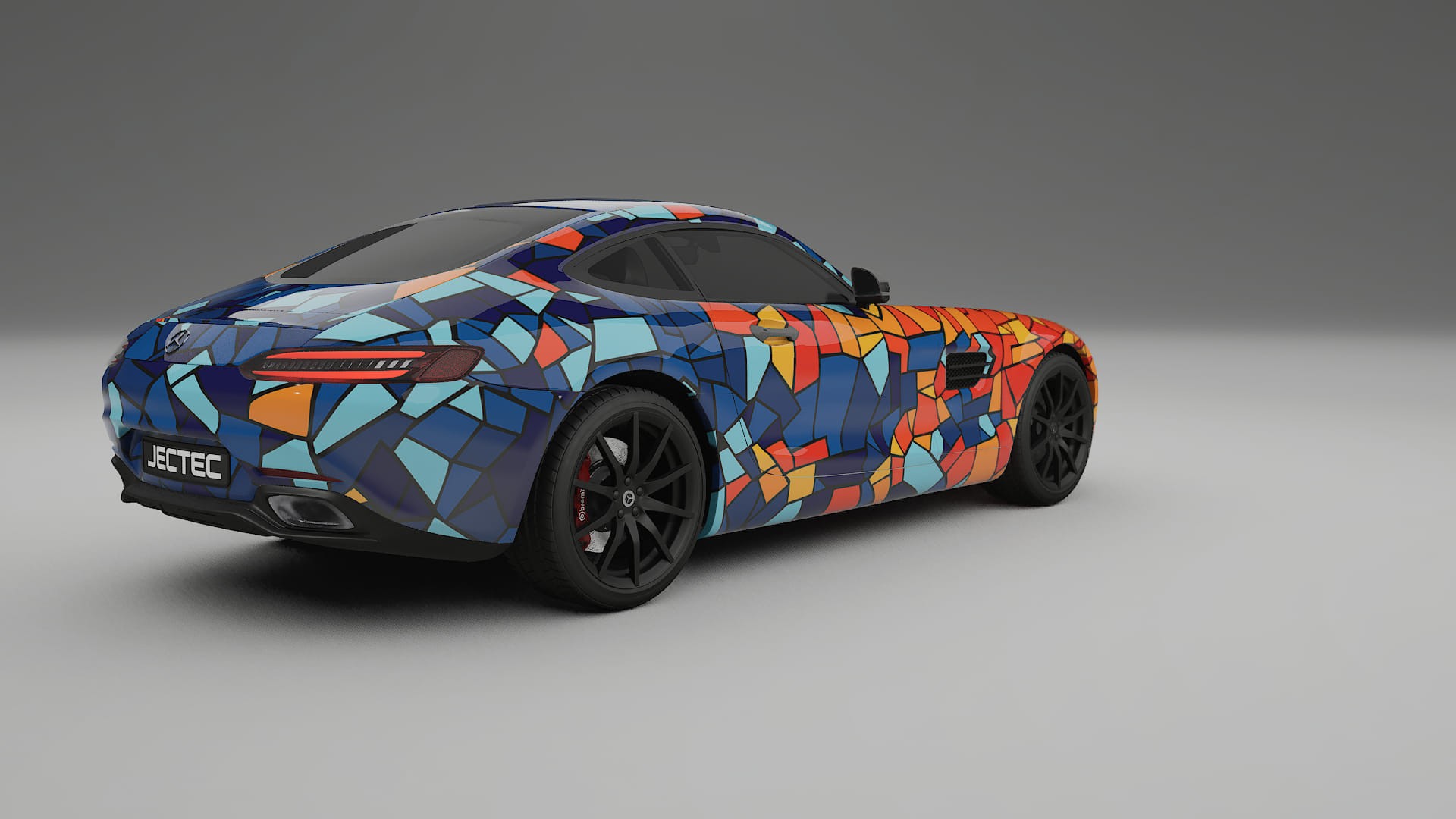 Mercedes AMG GT C190 Coupe BARCELONA – Designový Wrap PPF Fólie na auto - tisknutelný polyuretan