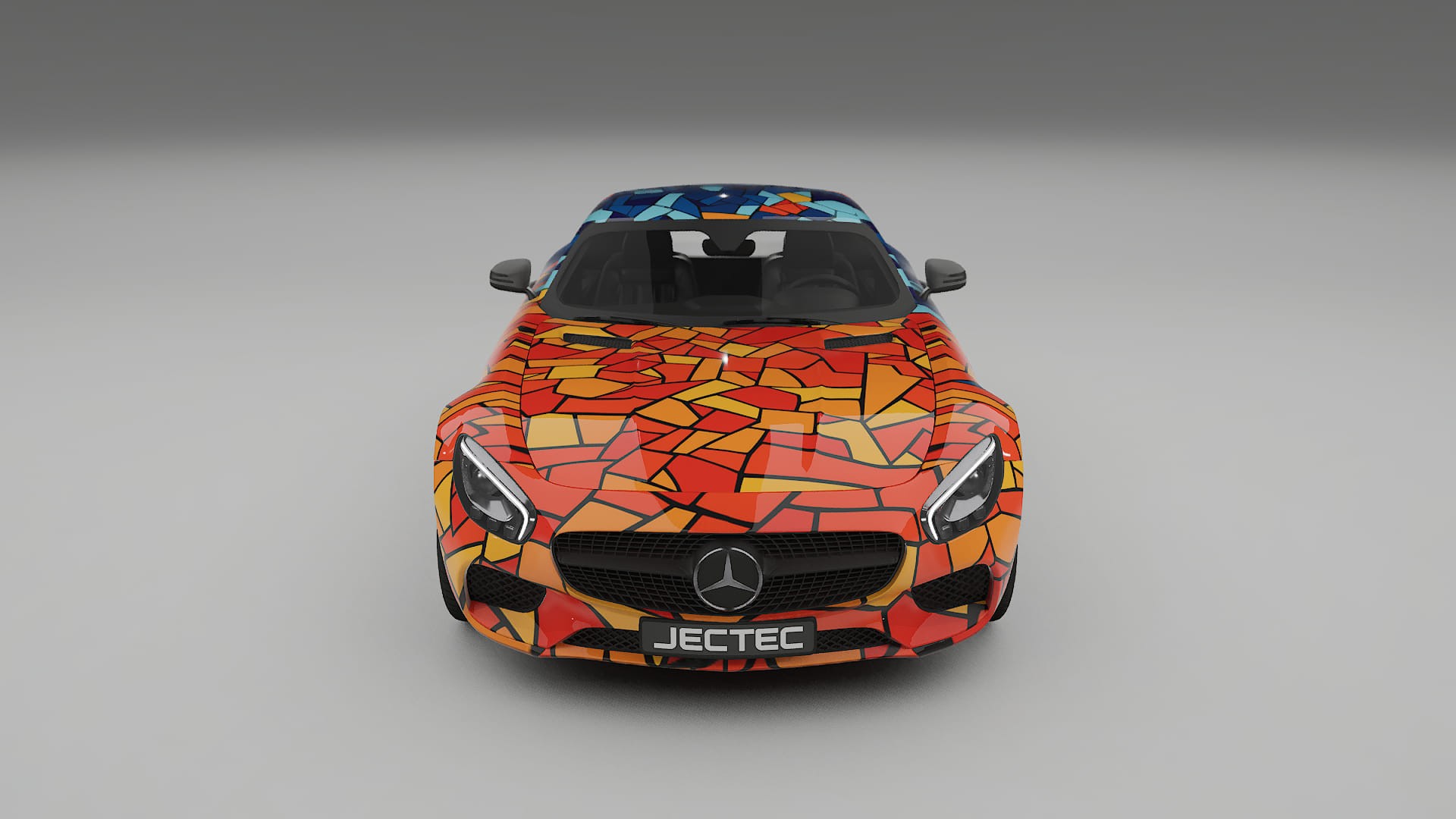 Mercedes AMG GT C190 Coupe BARCELONA – Designový Wrap PPF Fólie na auto - tisknutelný polyuretan
