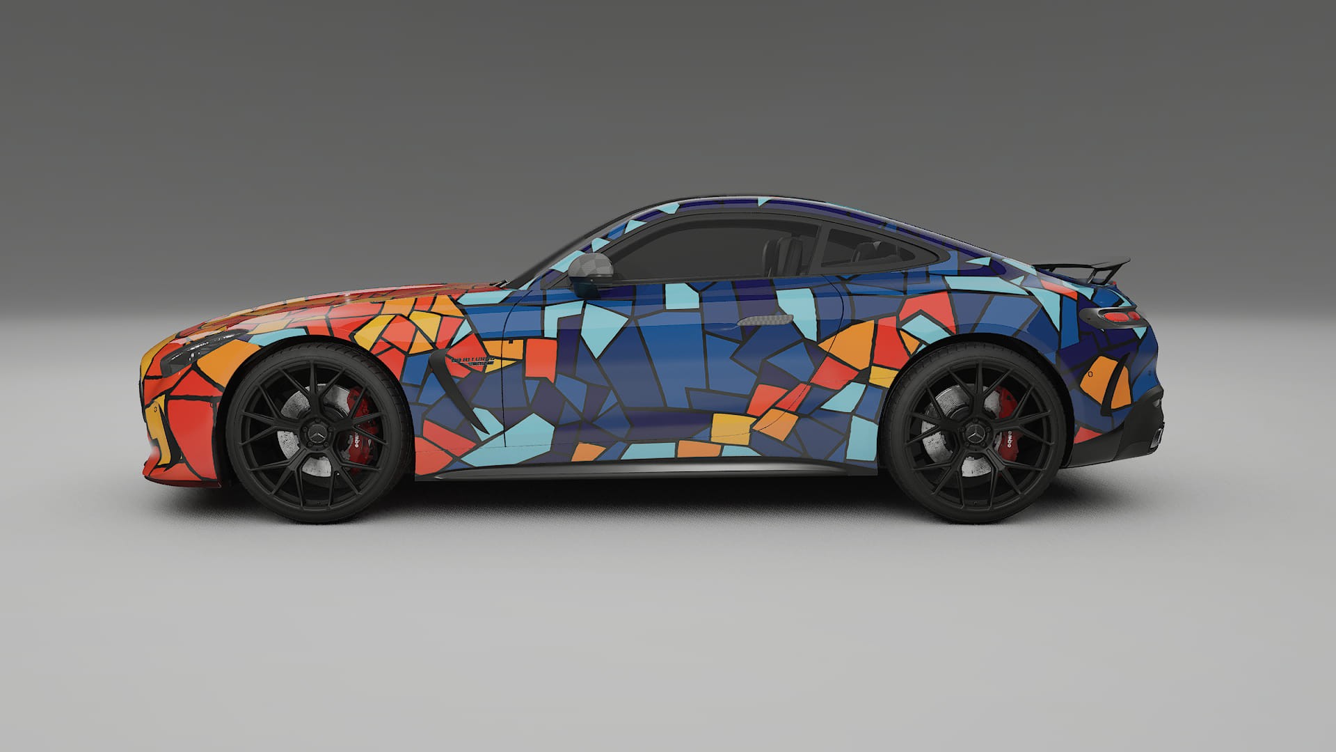 Mercedes AMG GT Coupe C192 BARCELONA – Designový Wrap PPF Fólie na auto - tisknutelný polyuretan